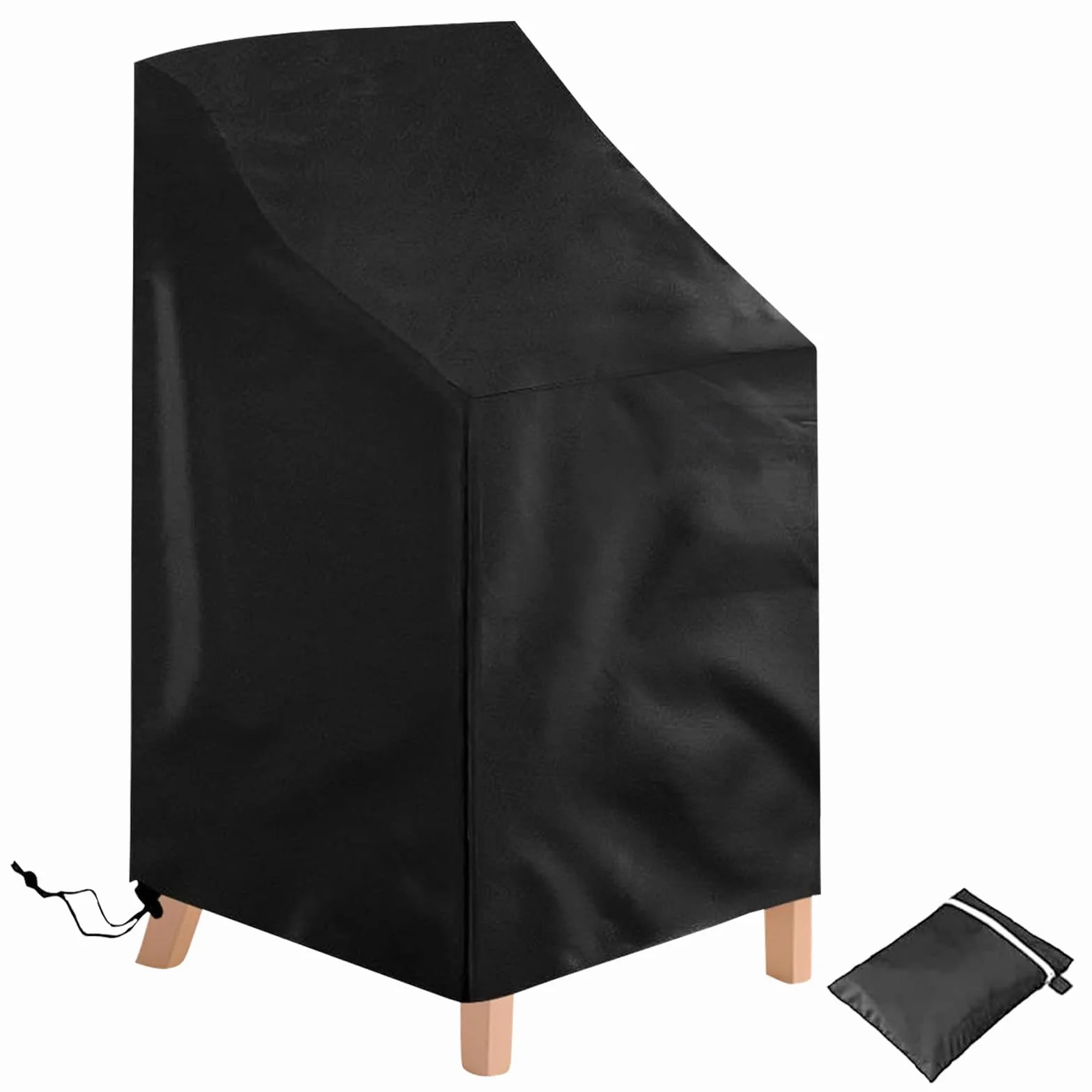 Pokrowiec na krzesła ogrodowe, pokrowiec ochronny na krzesła układane w stos, odporny na promieniowanie UV, pokrowiec na meble ogrodowe 64 x 64 x 70/120 CM