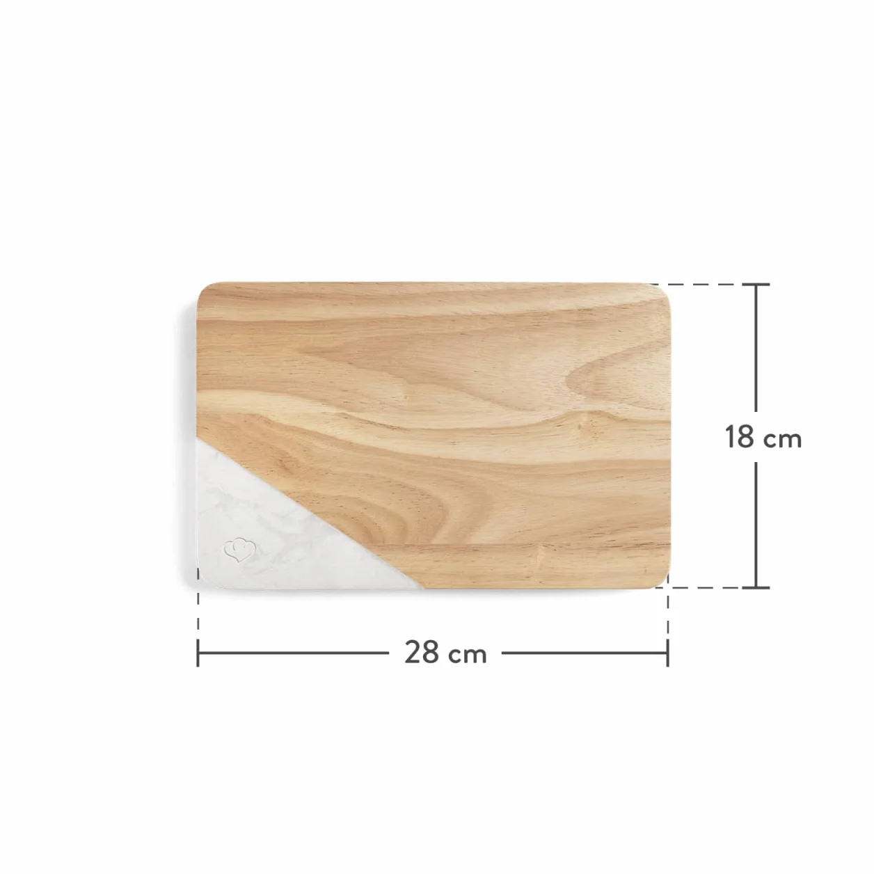 Springlane Frühstücksbrettchen 2er-Set Kautschukholz Marmor 28 x 18 x 1,5 cm