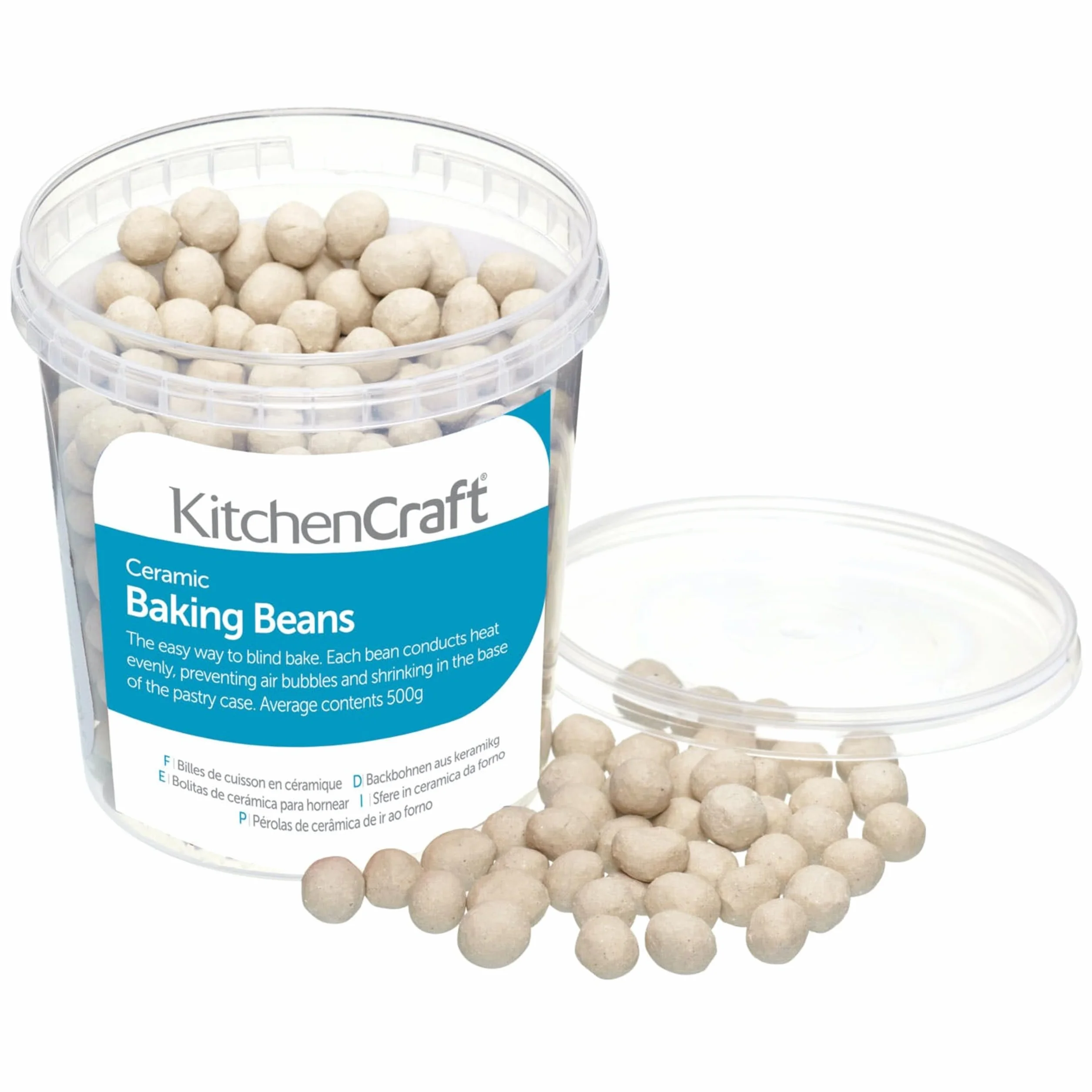 KitchenCraft Ceramiczne Kulki do Pieczenia, Wielokrotnego Użytku, 500 g - Kolor Beżowy