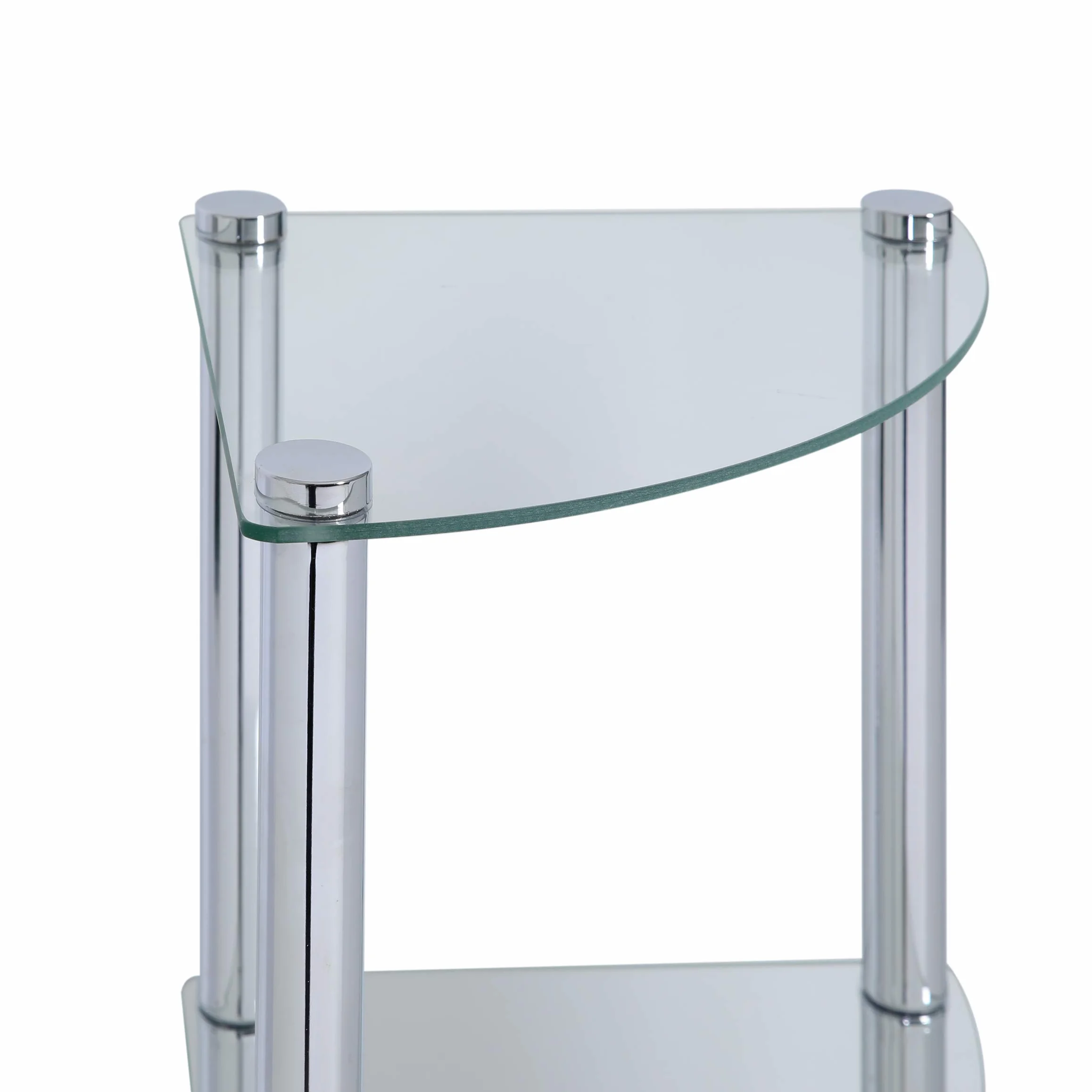 Axxentia Bad Solanio 282134 stojący regał narożny chromowany 4 szklane półki 30 x 30 x 108 cm
