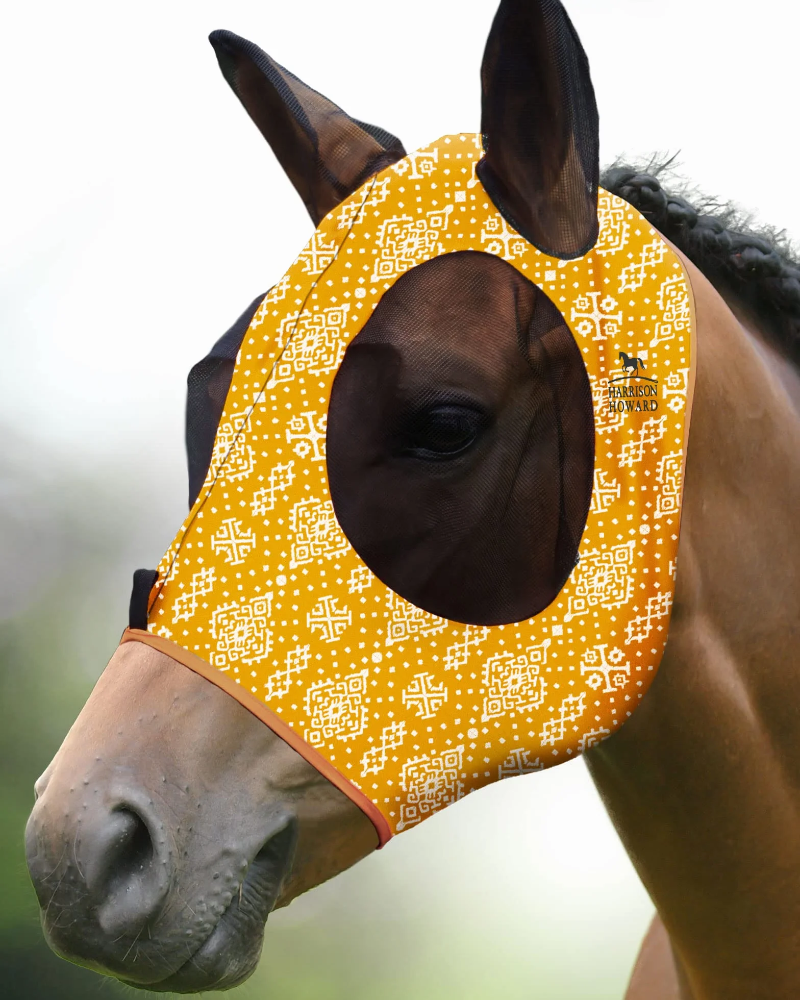Harrison Howard Horse Fly Mask Floral Retro