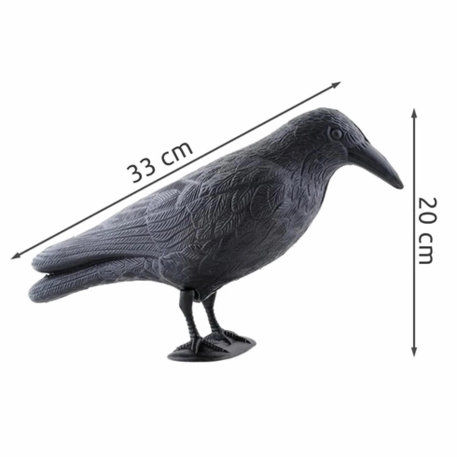 ISO TRADE Odstraszacz gołębi, 40 cm, kruk, kruk, plastik, czarny, 783