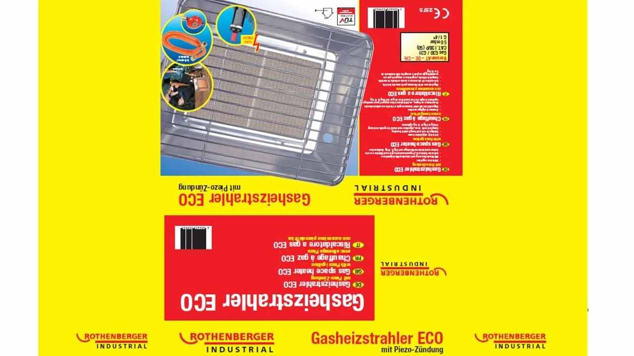 Rothenberger Industrial 35985 Grzejnik Gazowy, Srebrny, 32 x 24 cm