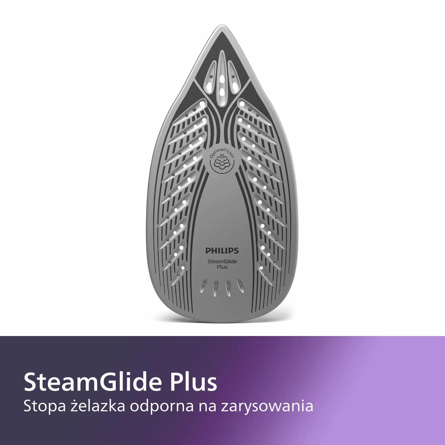 Philips Generator Pary PerfectCare Compact Plus - 2400W, Silne uderzenie pary 450g, Ciśnienie pompki 6,5 bara, Technologia OptimalTEMP, Zbiornik 1,5l, Fioletowy/Biały (GC7933/30)