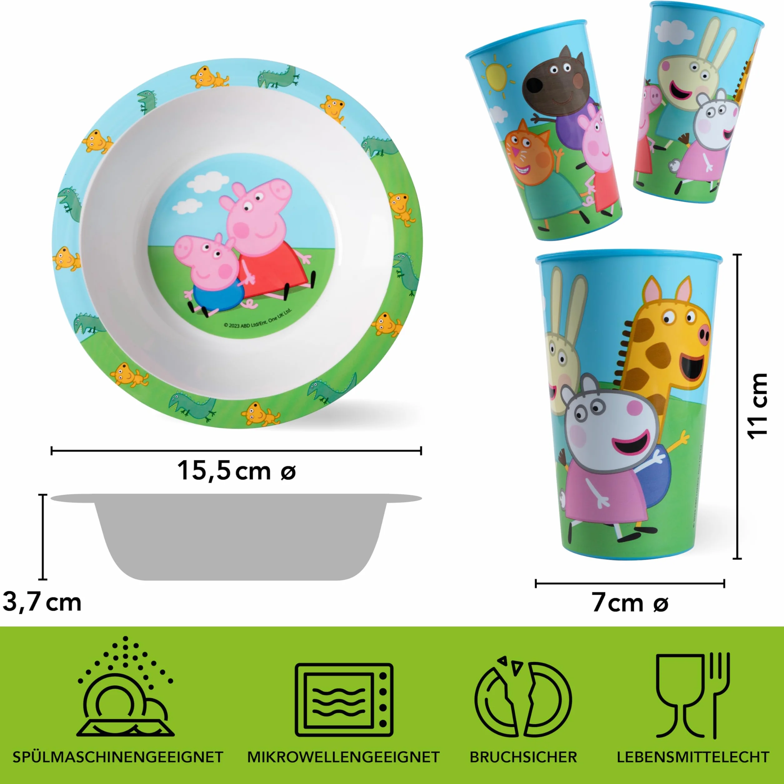 Świnka Peppa 3-częściowy zestaw śniadaniowy