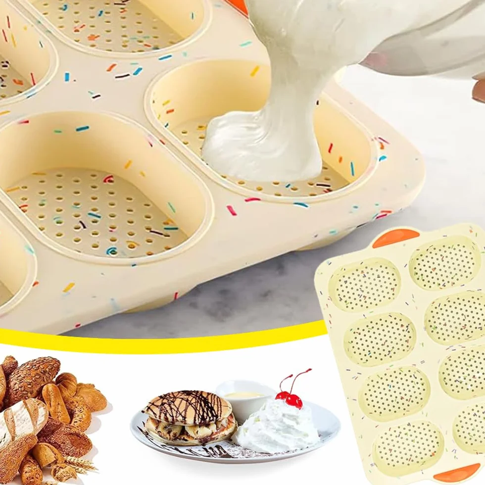 Nieprzywierająca Forma do Bagietek, 8 Pustych Przestrzeni, Forma do Pieczenia Bułek, do Pieczenia Francuskiego Breadsticka, Bułek, Chleba