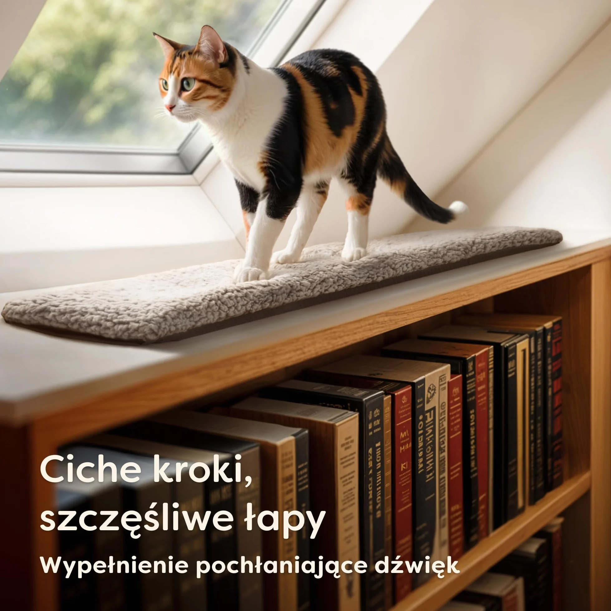 Legowisko Na Okno Dla Kota 90 cm Mata Samonagrzewająca Się Antypoślizgowa Hamak Szary