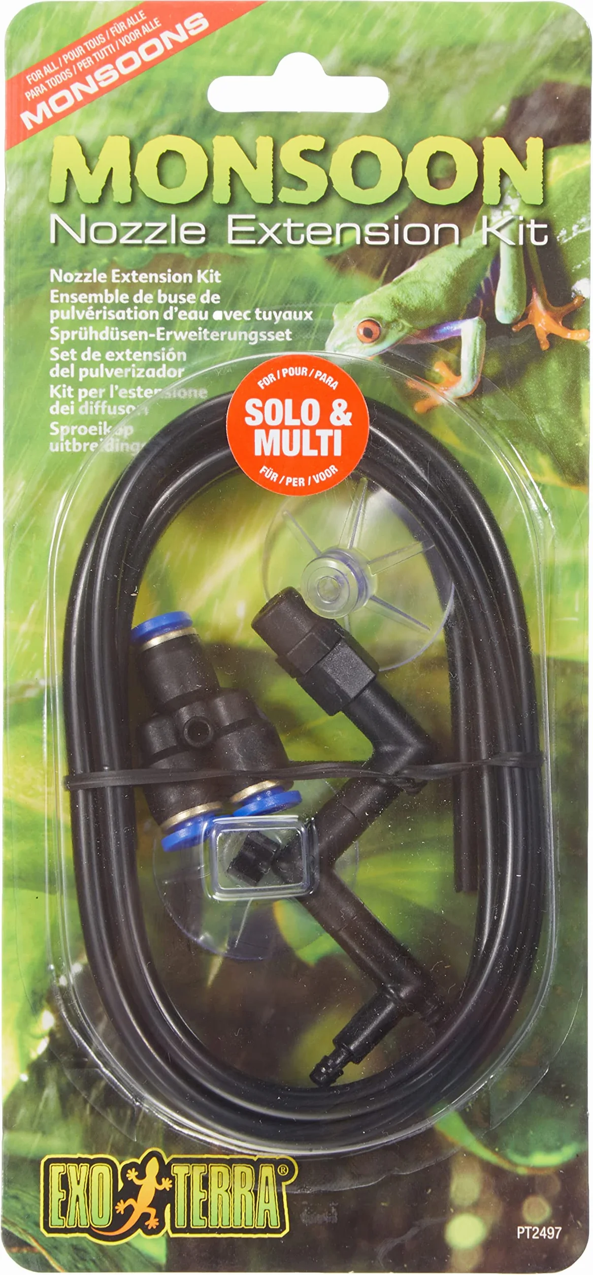 Exo Terra Monsoon Nozzle Extension Kit, zestaw rozszerzający dysze natryskowe, wąż, złącze Y, dysza natryskowa, mocowanie węża, do systemów zraszania