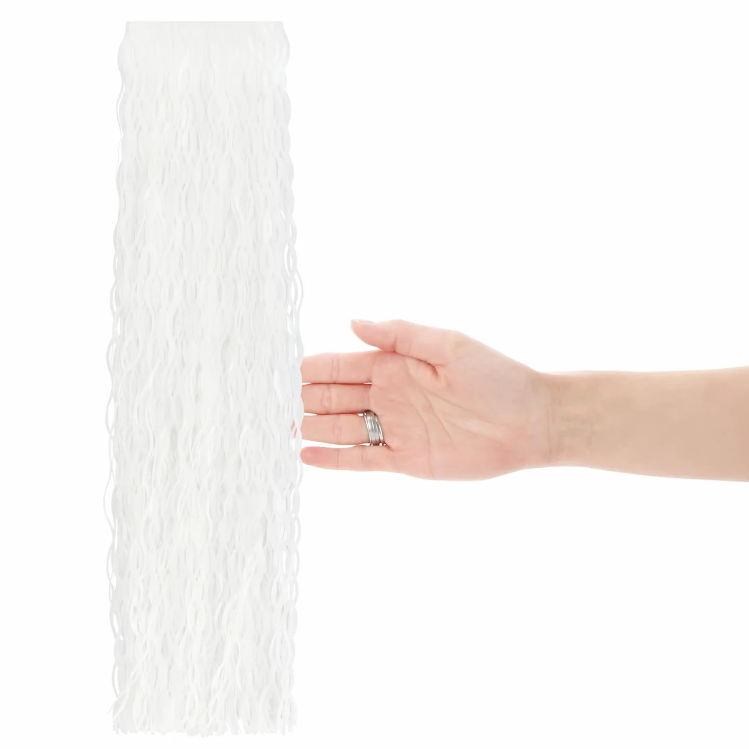 COM-FOUR® 10x blichtr - biala girlanda ze blichtru na Boze Narodzenie - ozdoby choinkowe na choinke - blichtrowa kurtyna z falistymi nitkami (bialy - 10 sztuk)