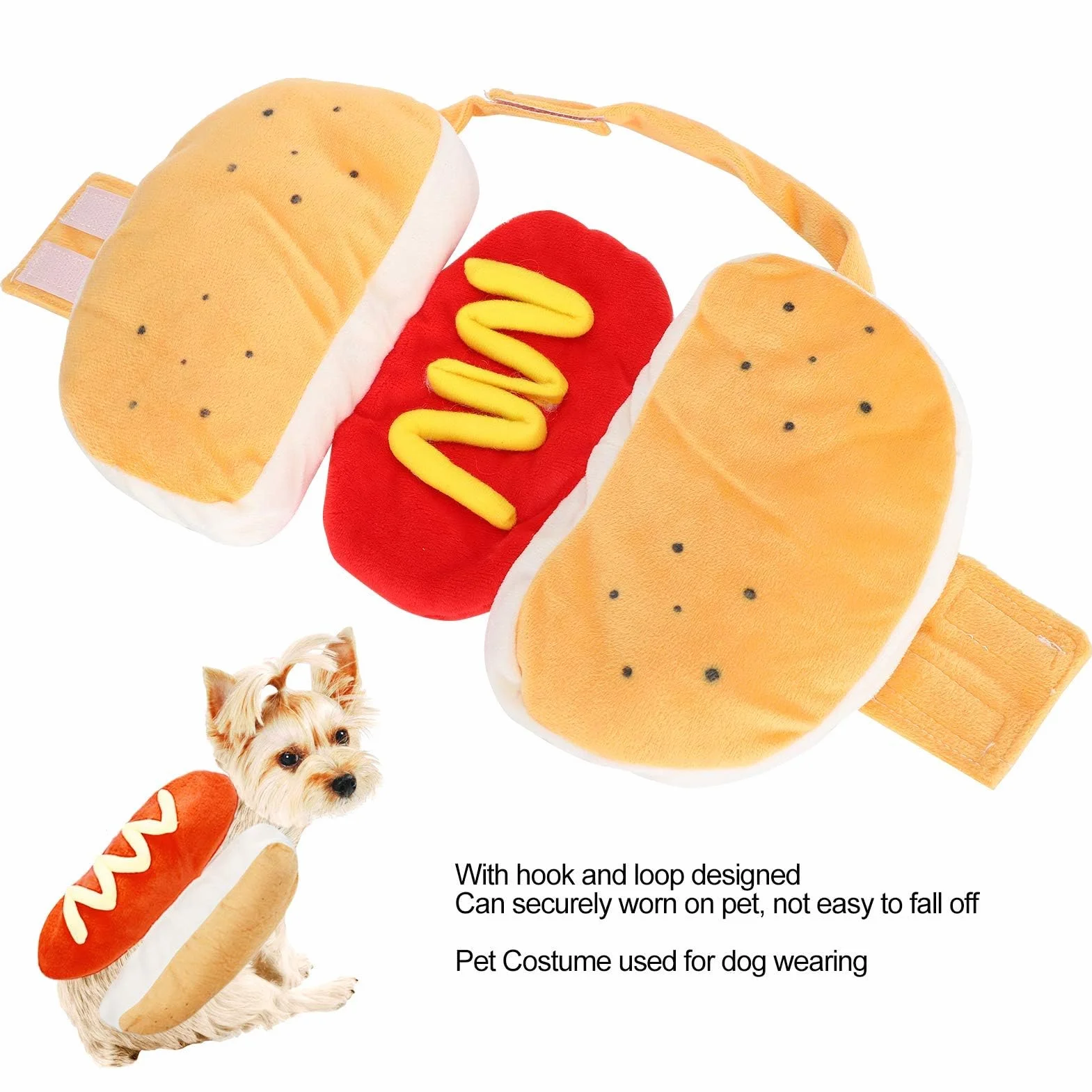 Kostium Hot Dog dla psa Hamburger Design Halloween strój Cosplay dla szczeniaka (S)