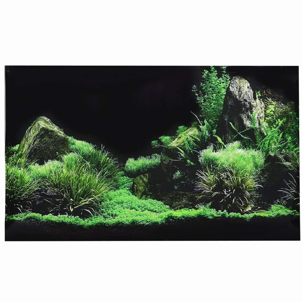 Plakat akwariowy 3D PVC samoprzylepna tapeta dekoracja tła akwarium (61 x 40 cm)