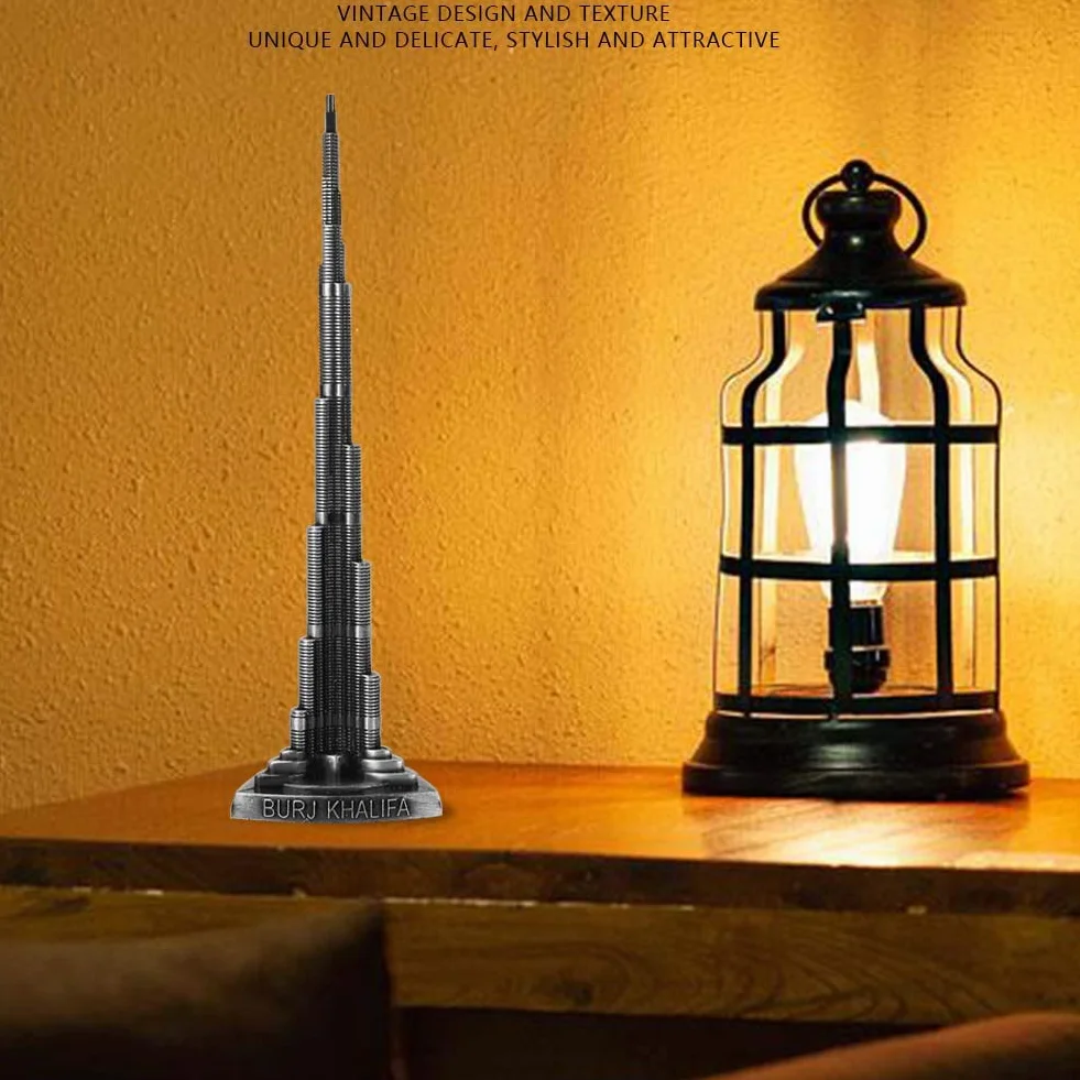 Wieża Burj Khalifa, szary model wieży Dubaju, stop platerowany do sypialni domowej