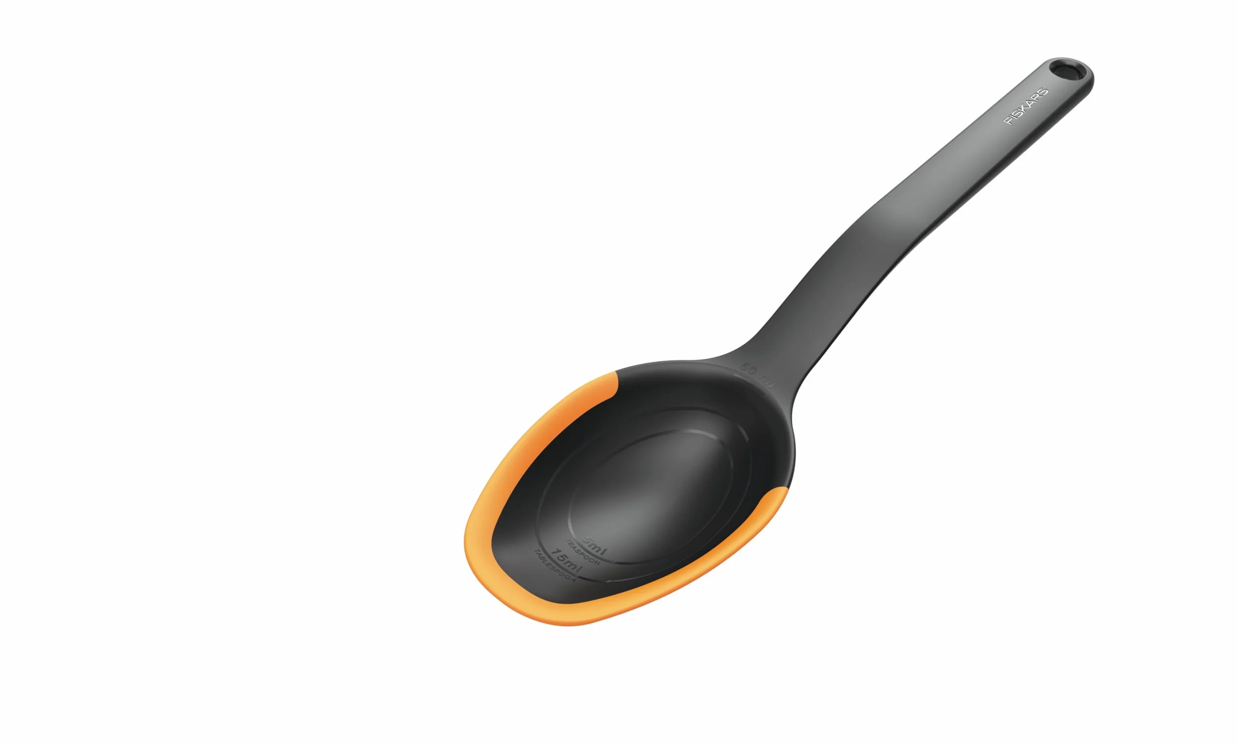 Fiskars Łyżka Functional Form, długość: 29 cm, materiał: tworzywo/silikon, kolor: czarny/pomarańczowy, 1027299
