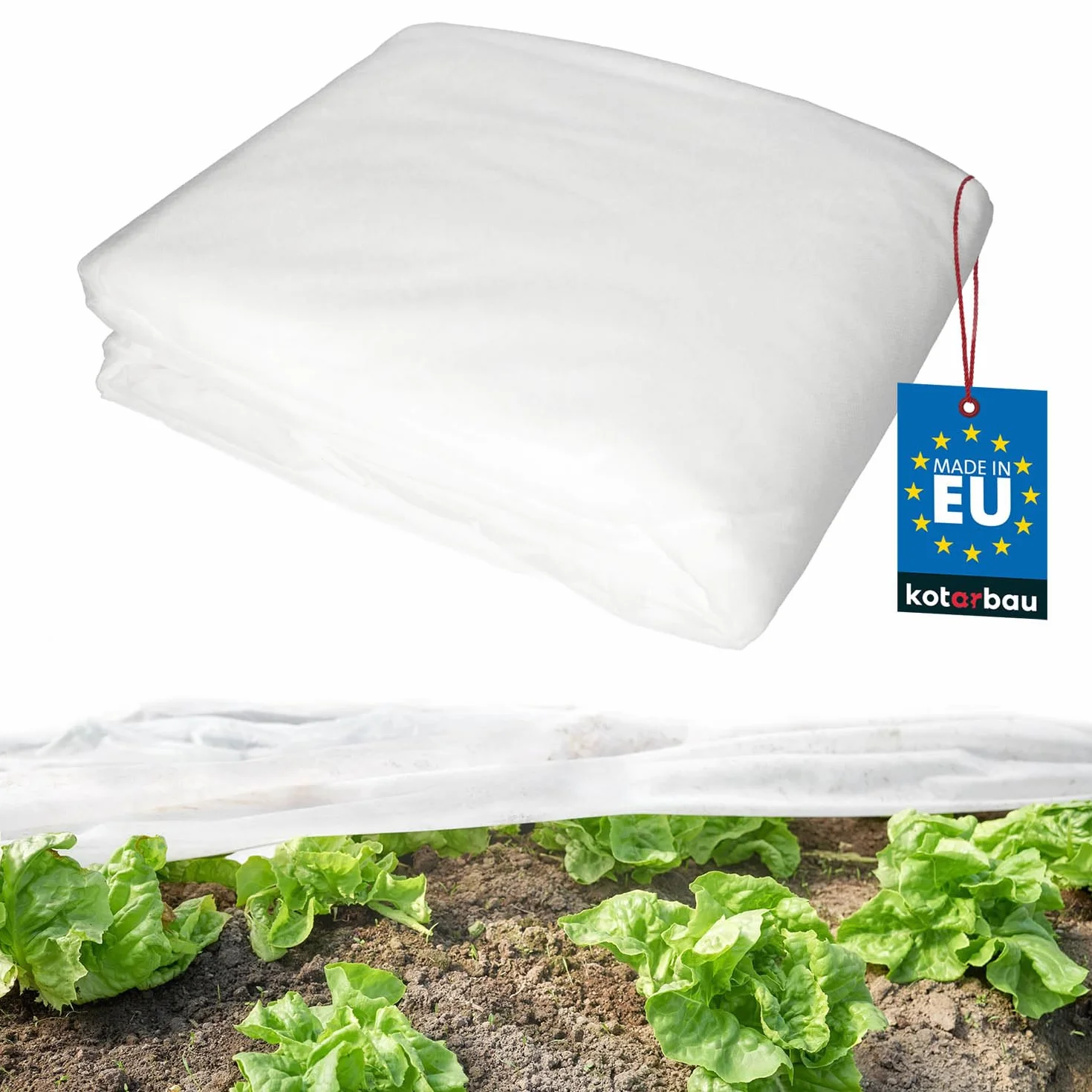 KOTARBAU® Agrowłóknina biała 1,1x5m 17g/m², mrozoodporna, do ochrony roślin przed przymrozkami