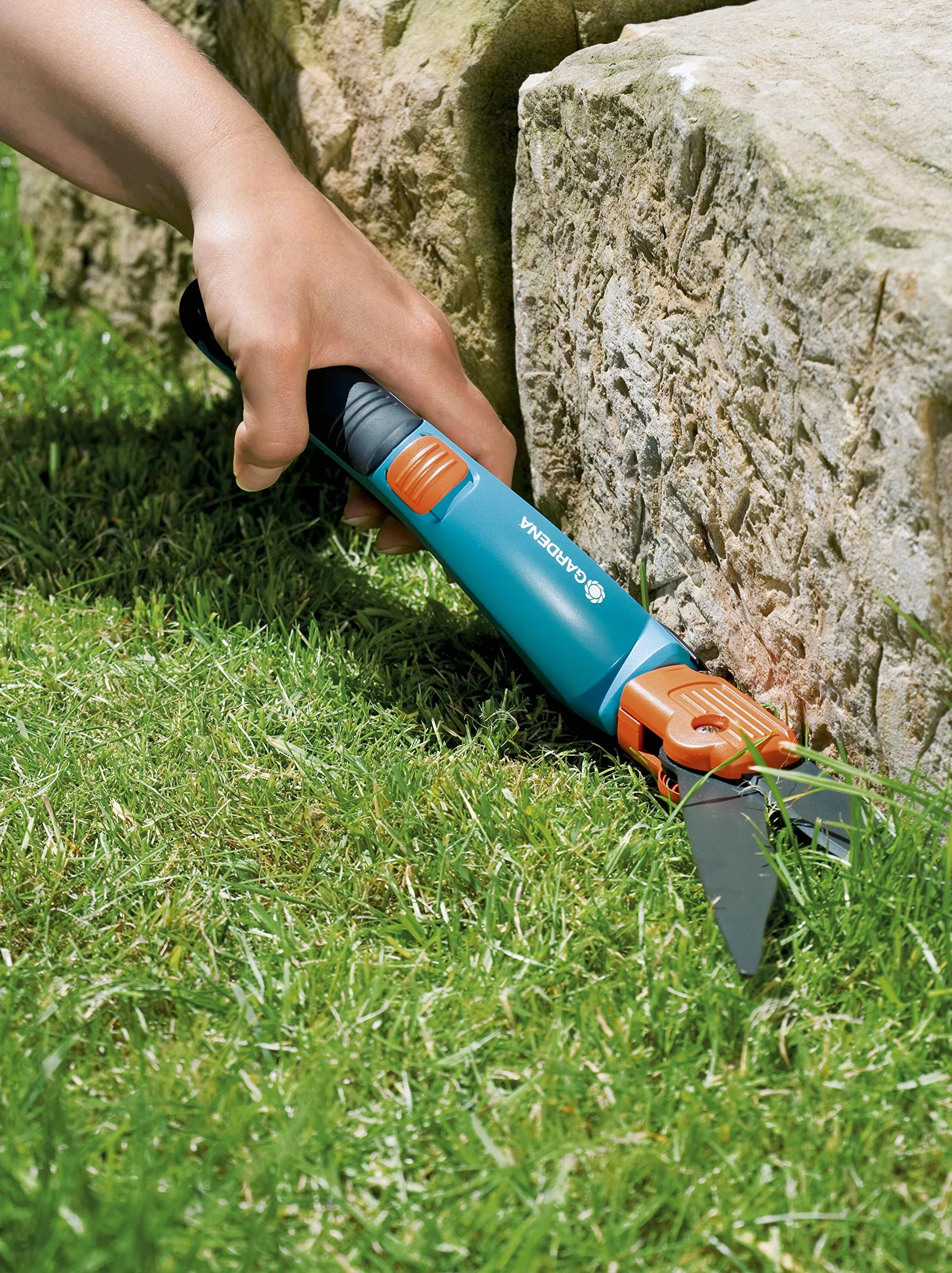 Gardena Comfort nożyce do trawy, obracane: nożyce do trawy z ostrzami obracanymi o 360° dla osób lewo- i praworęcznych, szlif falisty, powłoka antyadhezyjna, komfortowy uchwyt (8734-20)