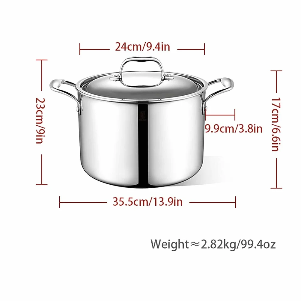 Garnek Garnek zupa ze stali nierdzewnej 18/10 Garnek zupa ze stali nierdzewnej z szklanym pokrywką kuchenka indukcyjna kuchenka gazowa General Naczynia kuchenne