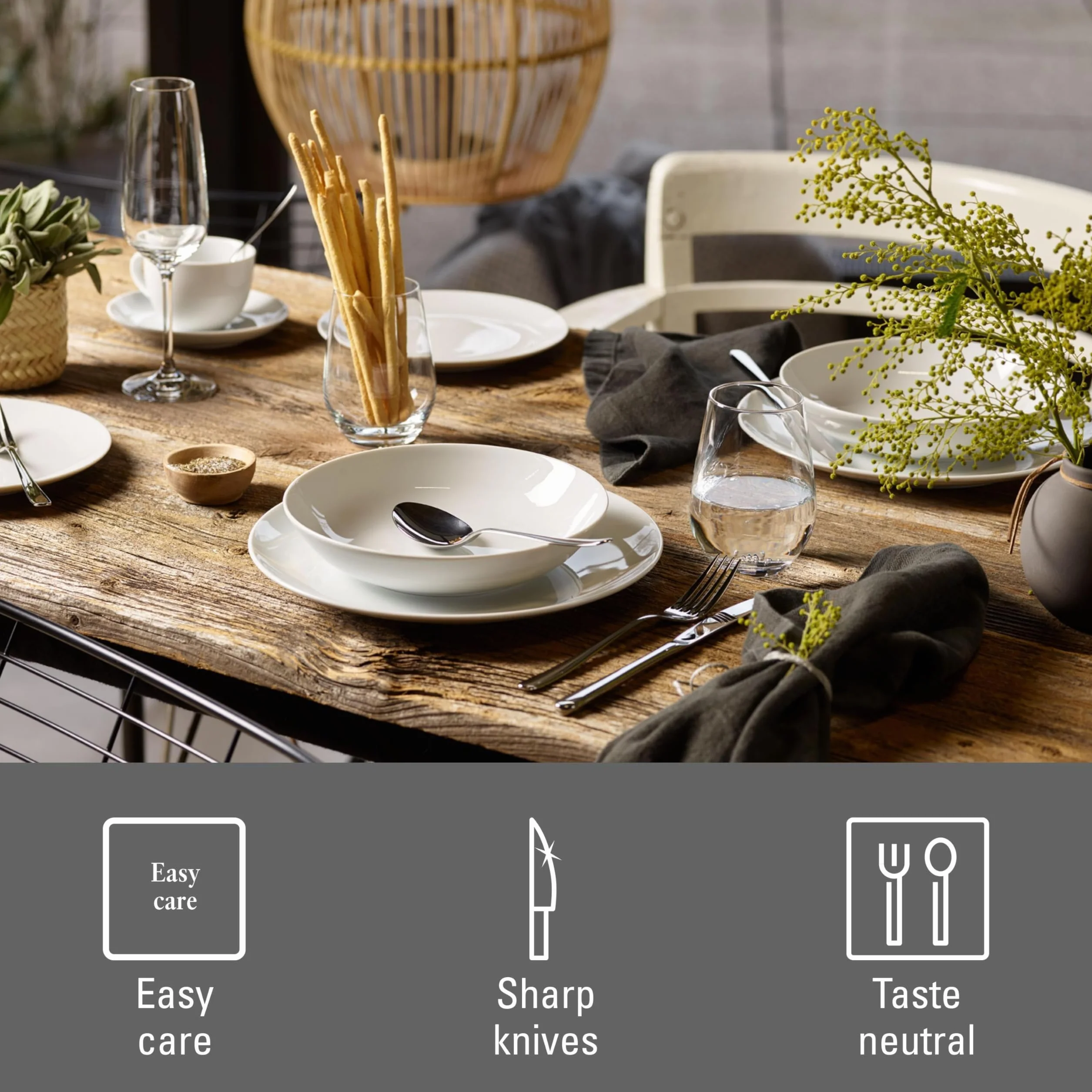 vivo by Villeroy & Boch – New Fresh Basic komplet sztućców, 24-cz., dla 6 osób, stal nierdzewna 18/10, można myć w zmywarce