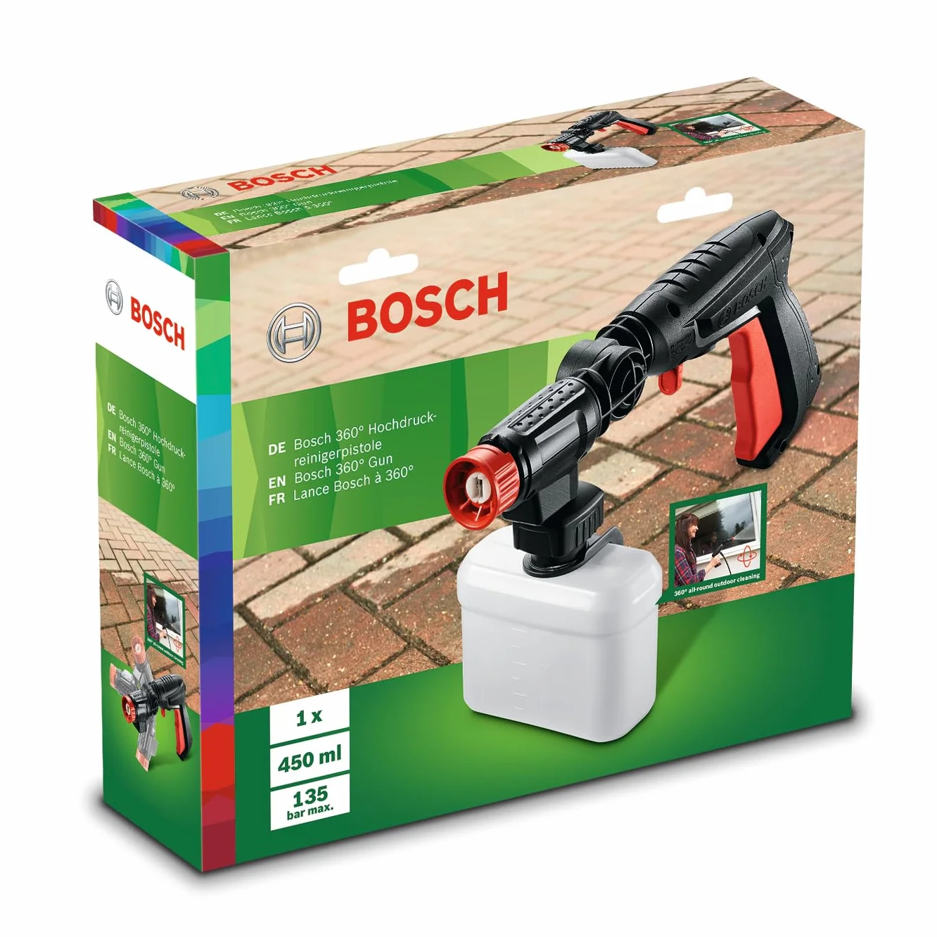 Bosch Home and Garden F016800536 dysza 360° do myjki wysokociśnieniowej Bosch (EasyAquatak 100/110/120, UniversalAquatak 125/130/135)