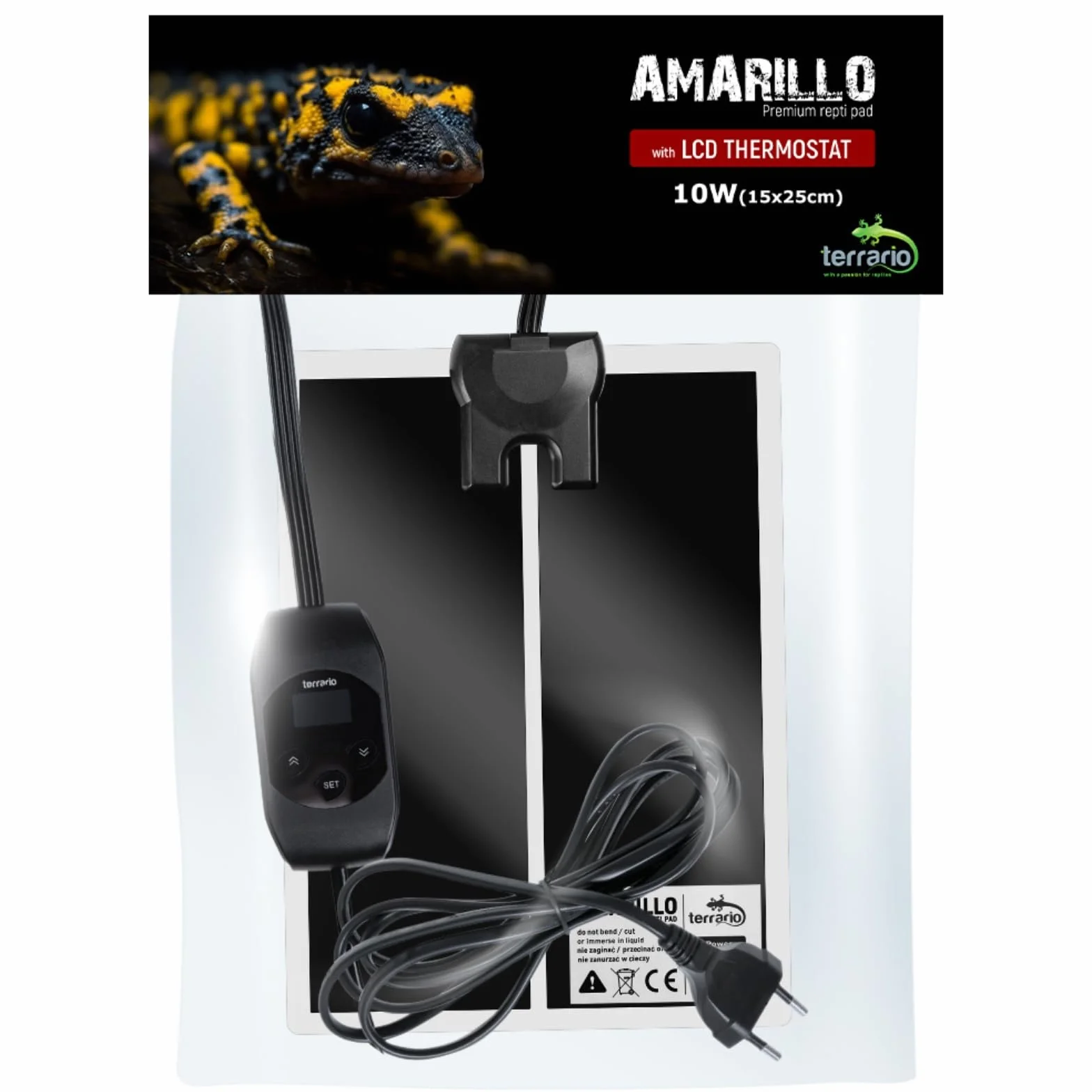 Mata grzewcza Terrario Amarillo 10W z termostatem LCD