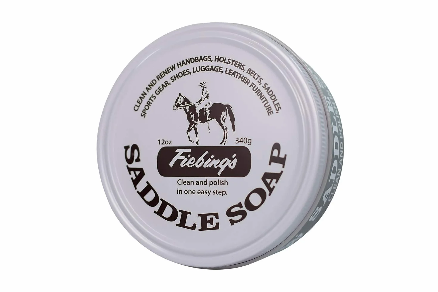 Fiebing's Saddle Soap White 12 uncji Polish and Clean Leather Revives Color