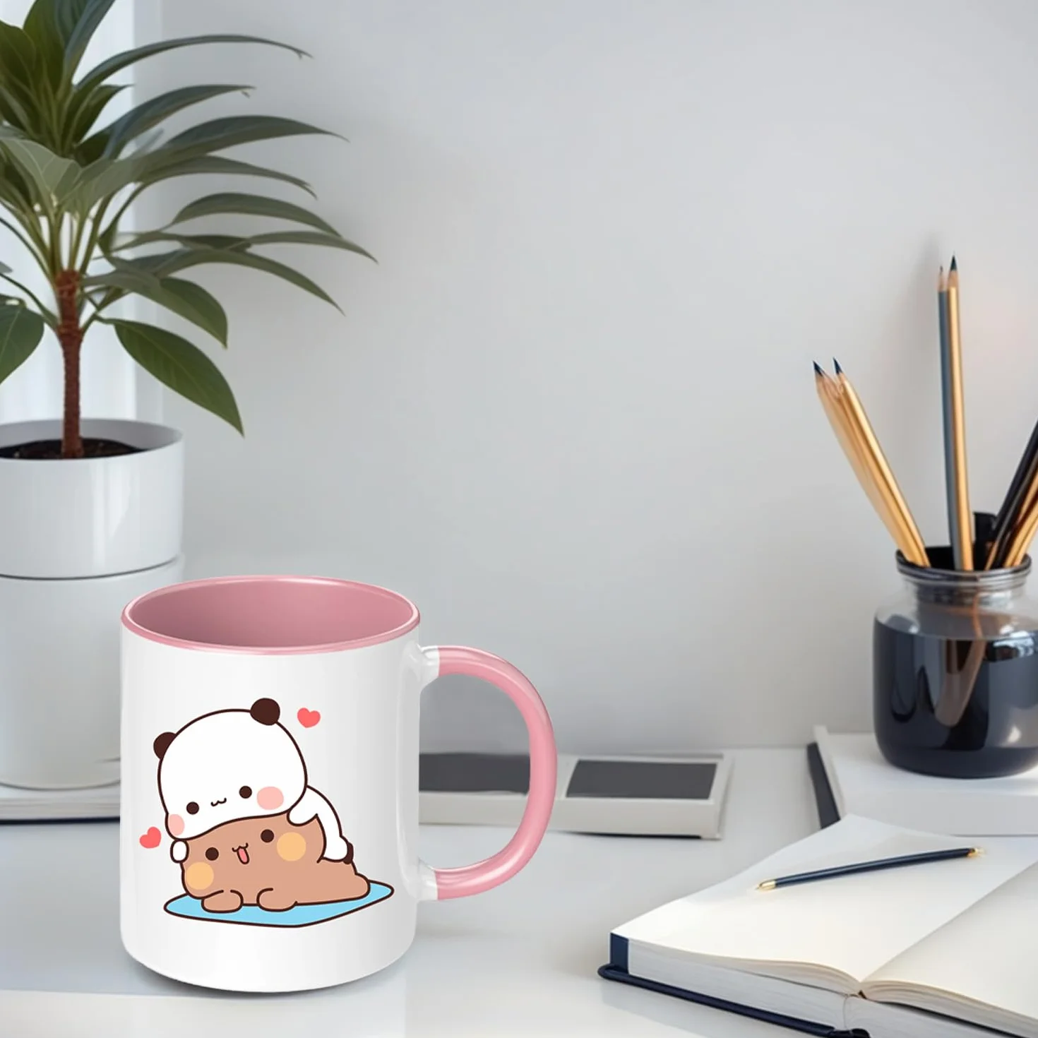 Bubu Dudu kubek 330 ml, Bubu Dudu ceramiczny kubek do herbaty i kawy, Mochi Cat klasyczny kubek, najlepszy prezent, zabawne filiżanki do kawy