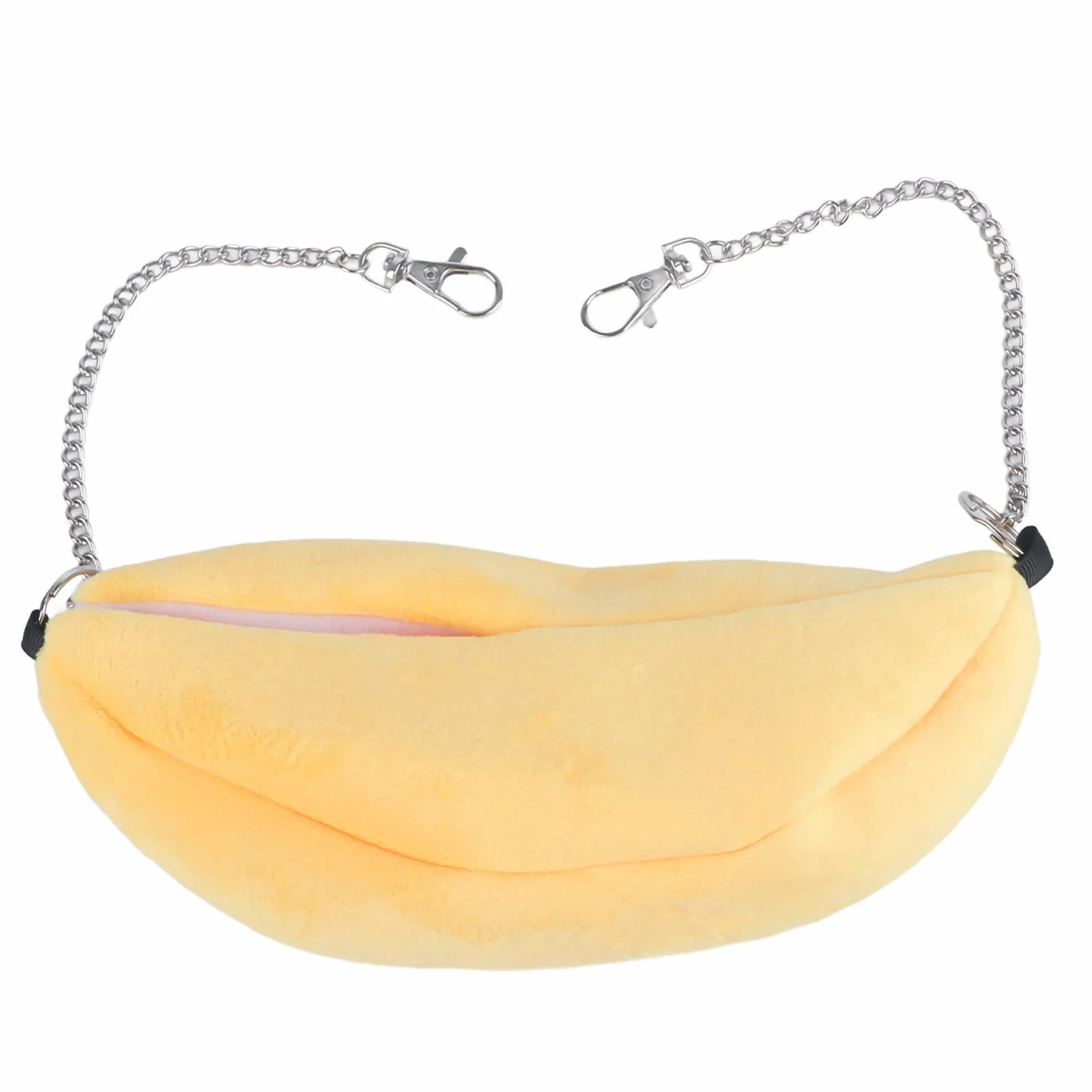 Wiszące Łóżko dla Chomika w Kształcie Banana, Żółte, Aksamit, 21x6.5cm, Dom do Spania dla Małych Zwierząt