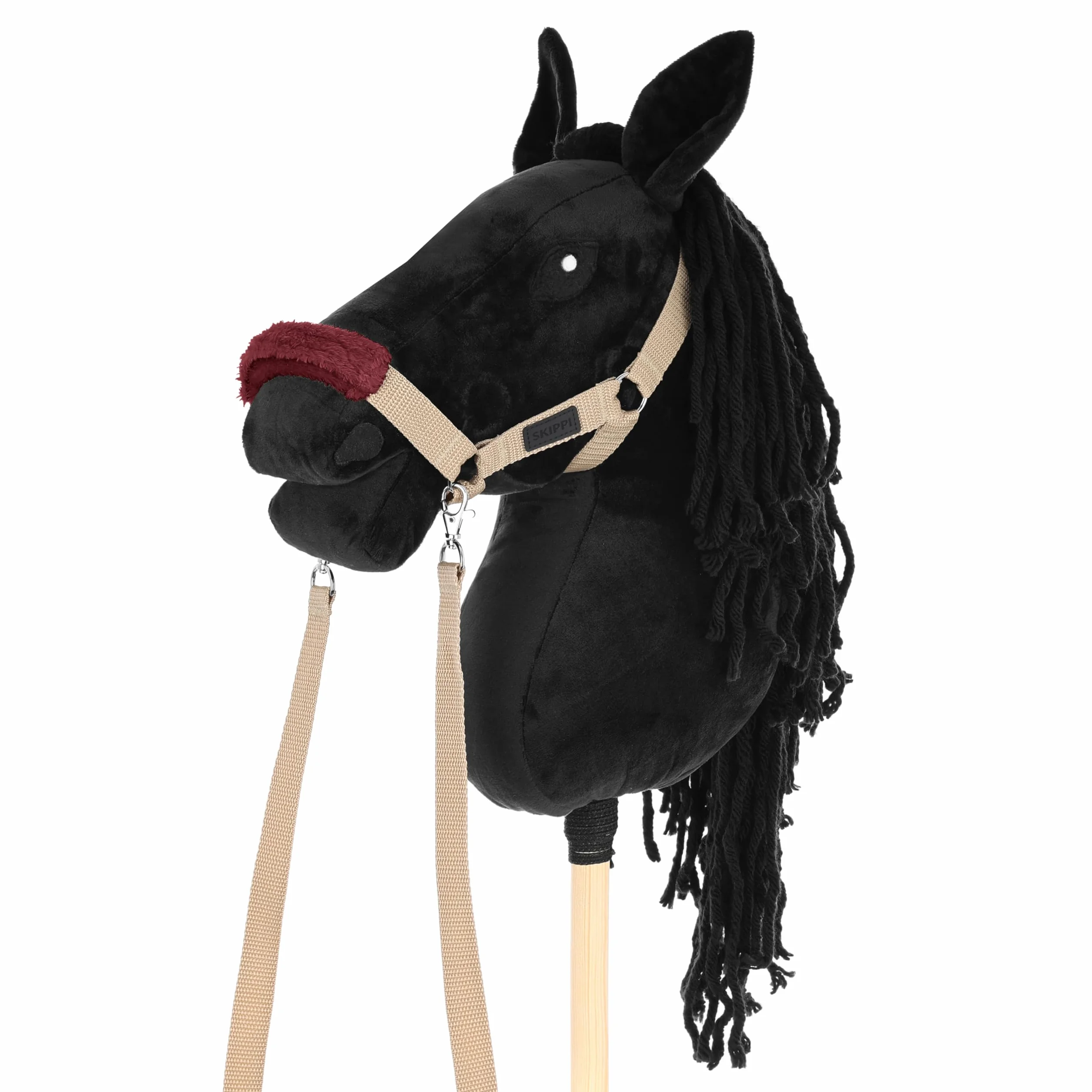 SKIPPI Kantar dla Hobby Horse - Beżowy, Wodze i 2 Futerka, Hobby Horse Akcesoria, Uniwersalny rozmiar
