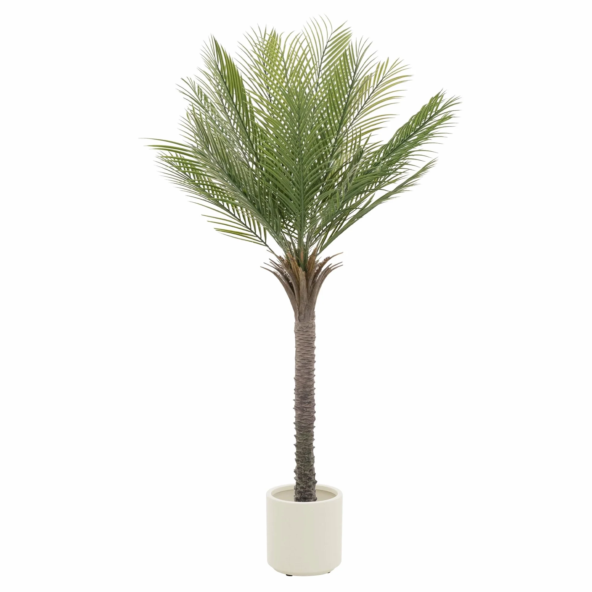 ML-Design sztuczna palma 150 cm duza roslina tropikalna dekoracja roslinna w doniczce Plastikowa roslina doskonala do wnetrz oraz przestrzeni na zewnatrz realistyczne drzewo do salonu biura lub ogrodu