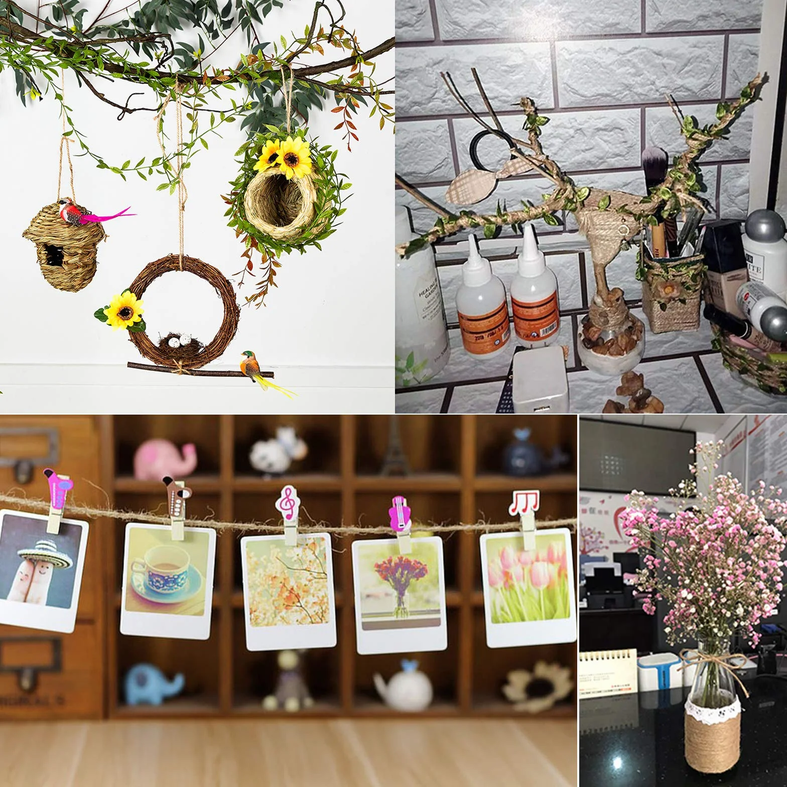 Sznurek jutowy, naturalny, bawełniany, ogrodowy, do florystyki, prezentów, rękodzieła artystycznego, dekoracji, wiązania, ogrodu, nadaje się do recyklingu, 2 mm x 200 m