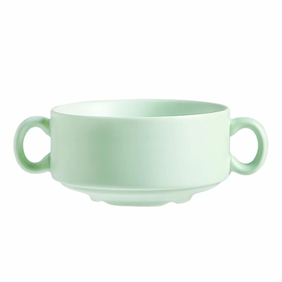 Ceramiczne miseczki na zupę, 300 ml, miska śniadaniowa z uchwytem, filiżanki do zupy, musli, mleka, deserów, płatków owsianych
