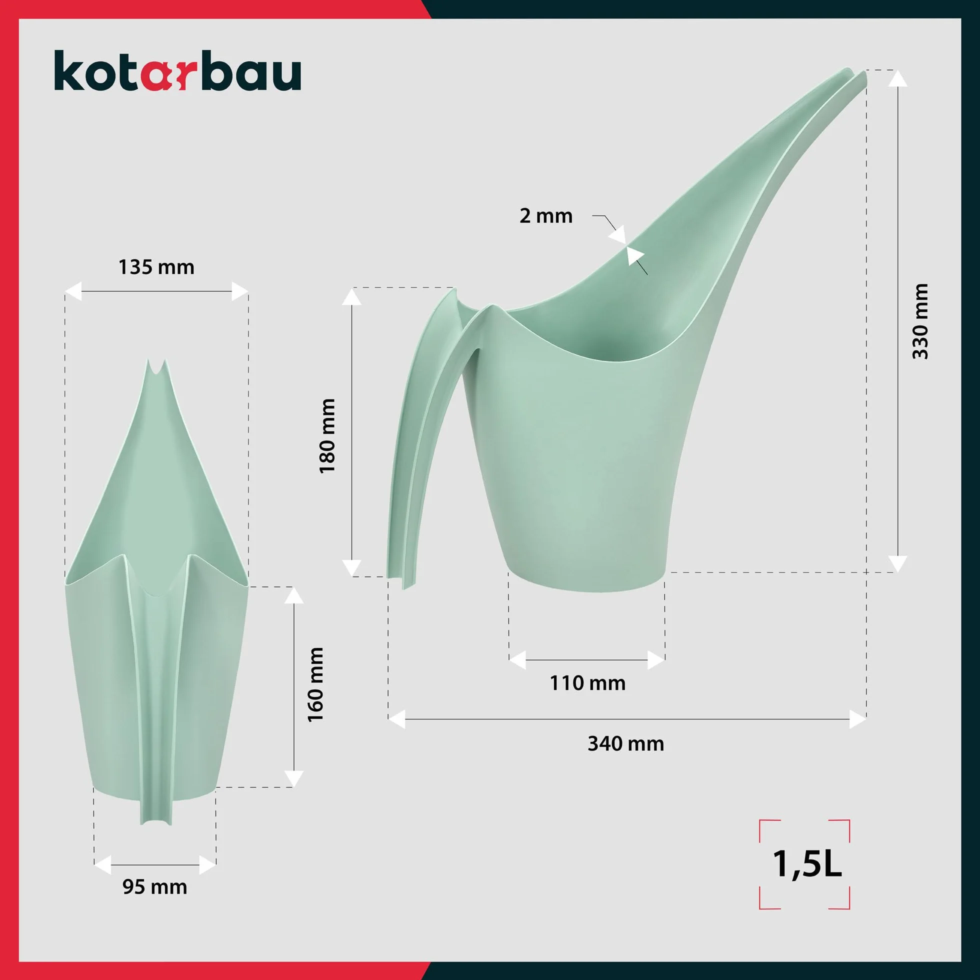 KOTARBAU® Konewka Żyrafa Plastikowa - 1,5 L - Konewka Domowa - Podlewanie Roślin - Szałwia