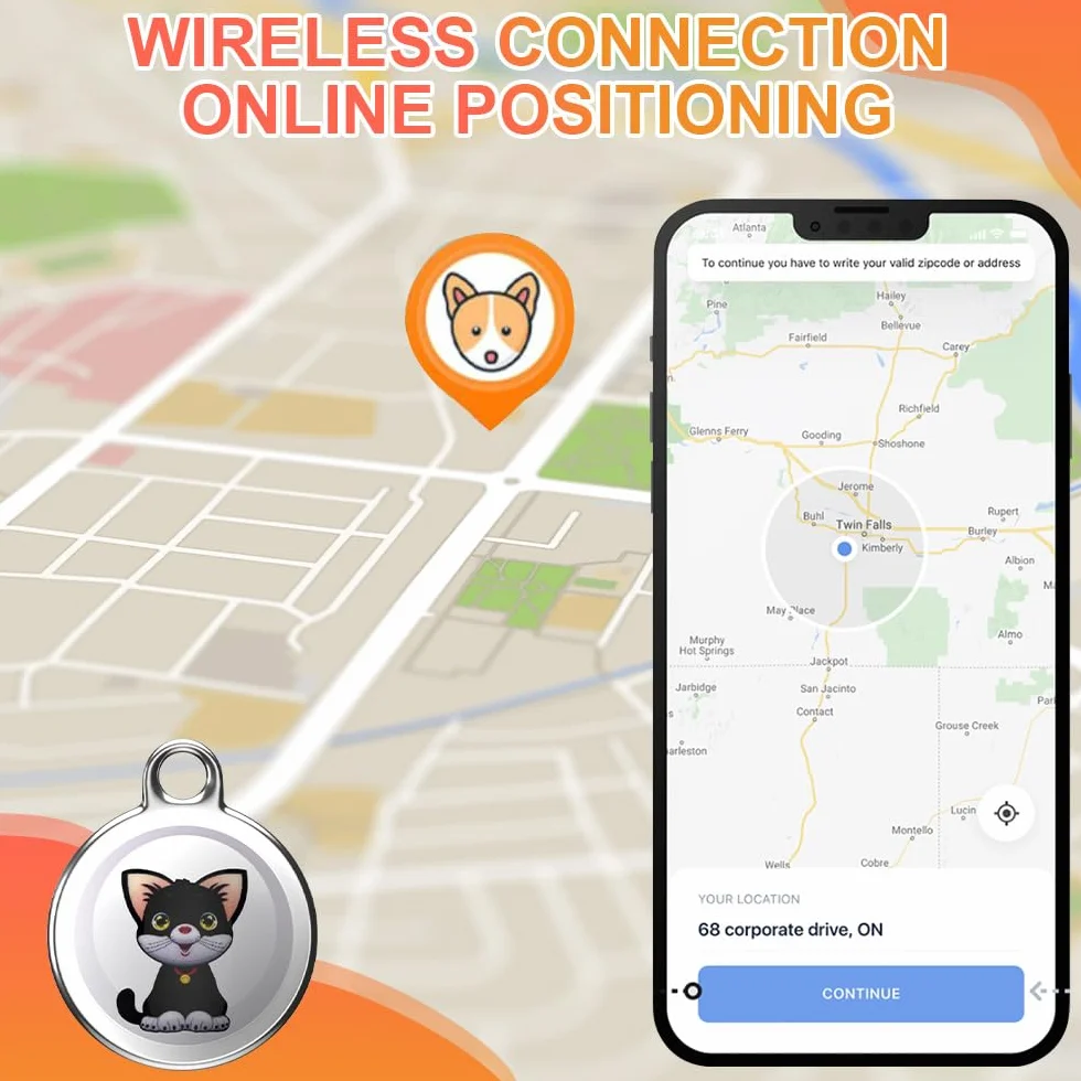 lokalizator GPS dla zwierząt domowych, mini wodoodporny lokalizacja na żywo dla psów i kotów bez ABO