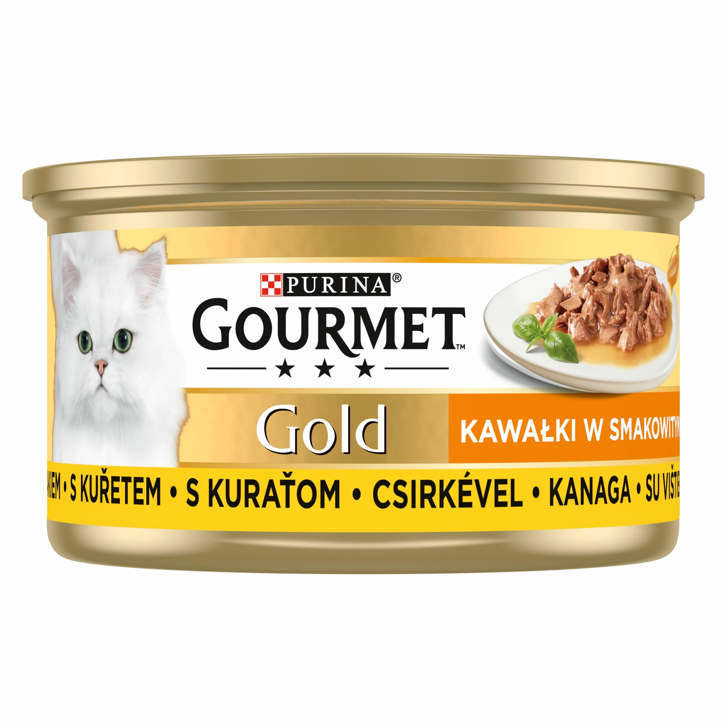 GOURMET GOLD Sauce Delights | Karma mokra dla dorosłych kotów | Kawałki w smakowitym sosie z Kurczakiem | 12x85g