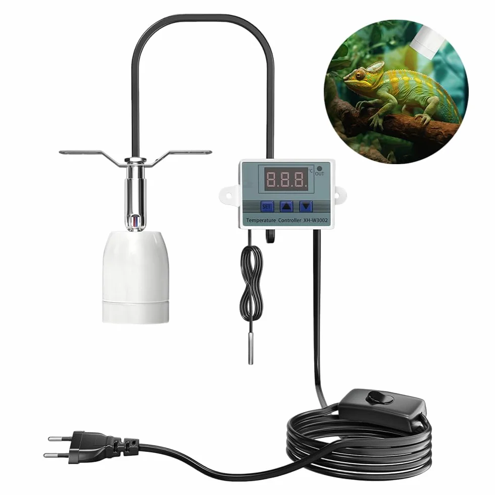 Ceramiczna oprawka E27 lampa grzewcza z regulatorem temperatury do terrarium węży jaszczurek 180°
