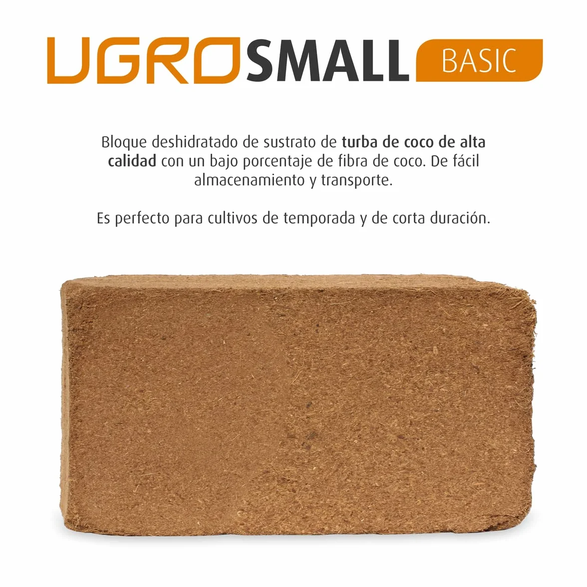 Podłożenie/blok/cegła z suszonego włókna kokosowego U-Gro Small (750 g - 11 l)