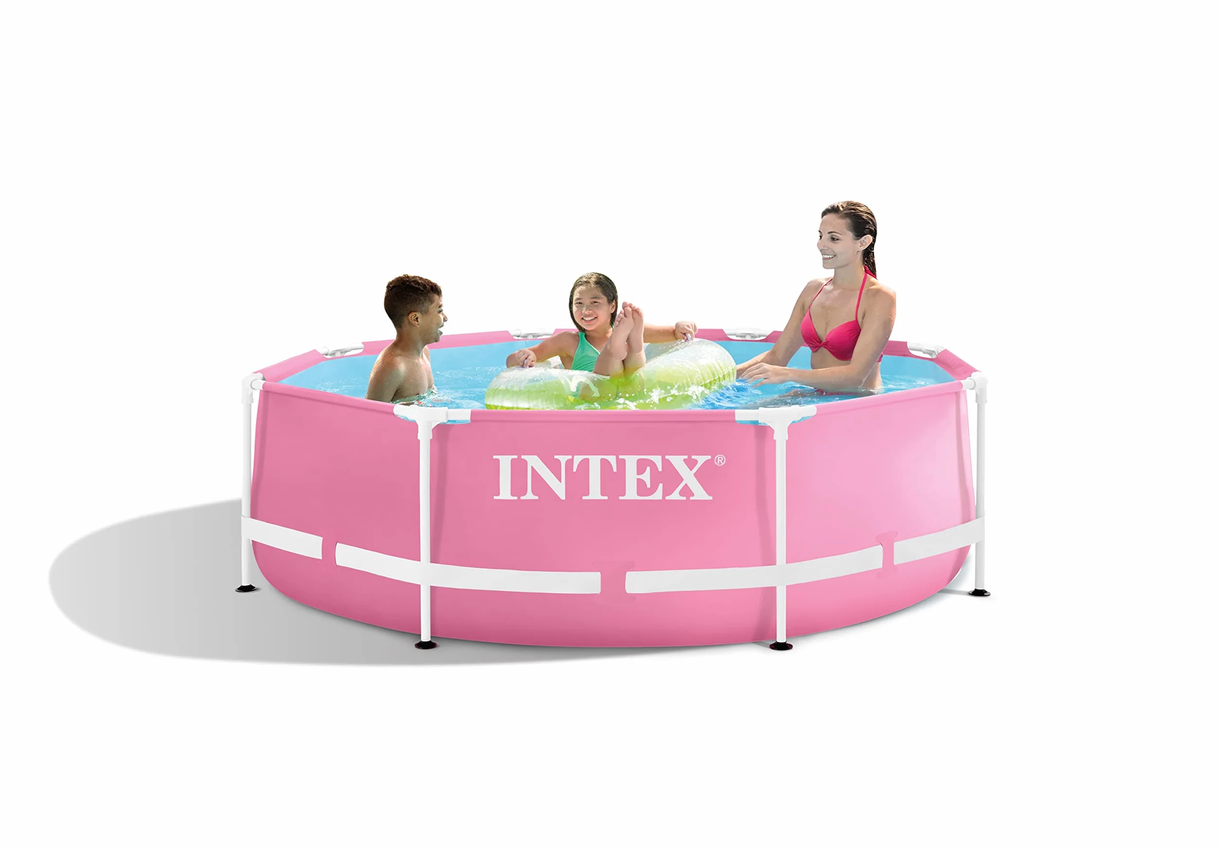 Intex - 28292NP - Okrągły rurowy zestaw basenowy Metalowa rama różowa/różowa (Ø) 2,44 x 0,76m