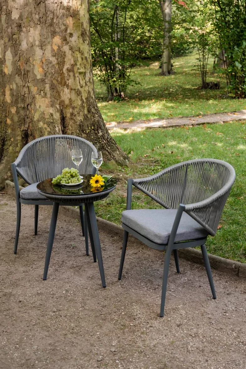 Meble Balkonowe, Meble Tarasowe, Meble Balkonowe O Nowoczesnym Designie - Zestaw Balkonowy: 2 Krzesła, 1 Stół BREVE Coffe Set Zestawy Mebli Ogrodowych