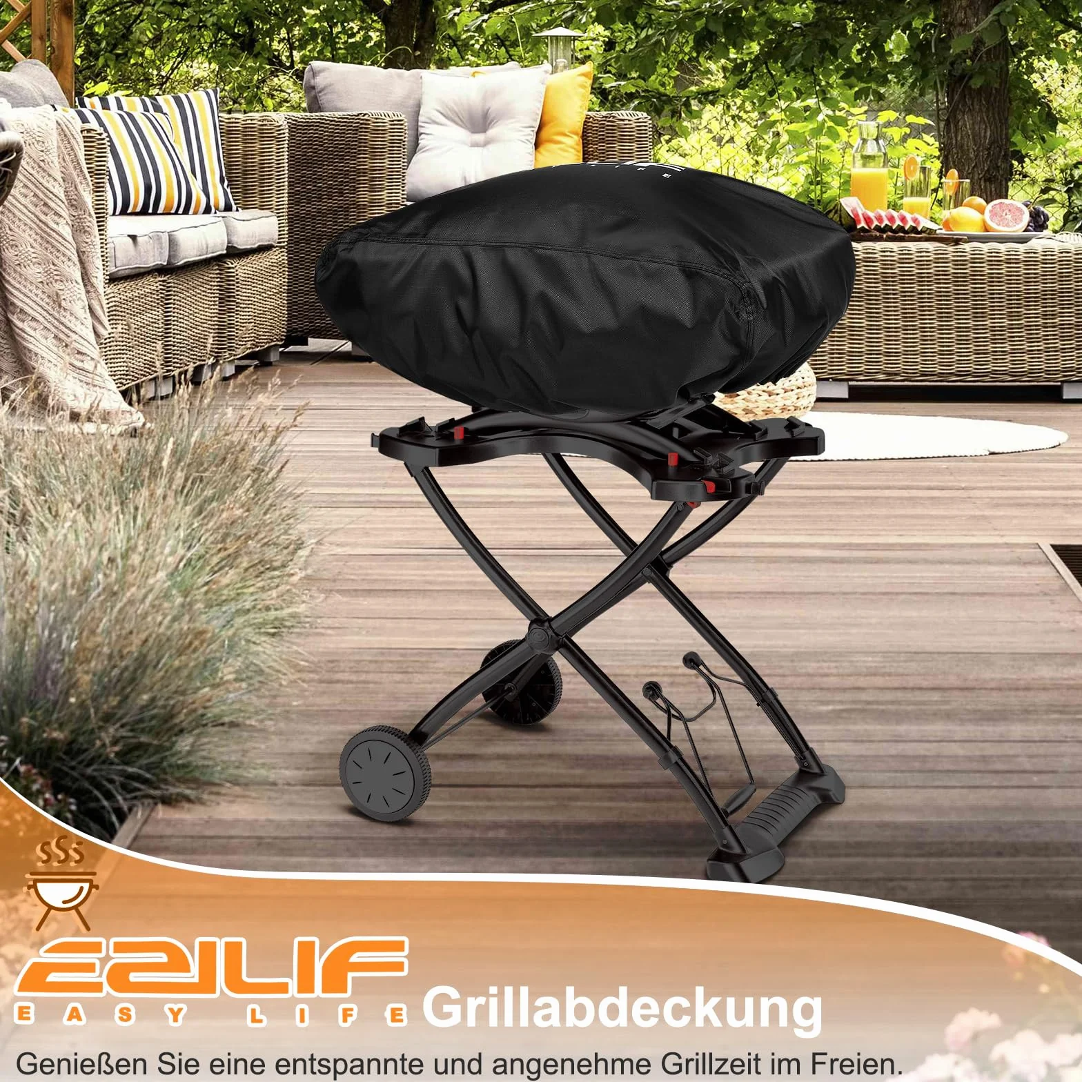 Pokrowiec na grill Weber Q100/Q1000/Q120/Q1200/Q1400, pokrowiec na grill gazowy 600D Oxford, odporny na warunki atmosferyczne, do Enders URBAN, Explorer, pokrywa grillowa elektryczna, 70 x 45 x