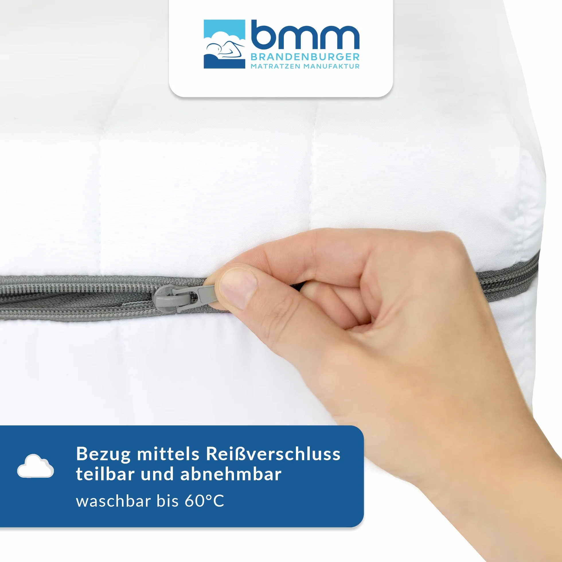 BMM Materac 90 x 200 cm, klasyczny rozmiar XXL, stopień twardości H4, bardzo twardy, z certyfikatem Öko-Tex, ergonomiczny, 7-strefowy materac, wysokość 12 cm, wyprodukowany w Niemczech