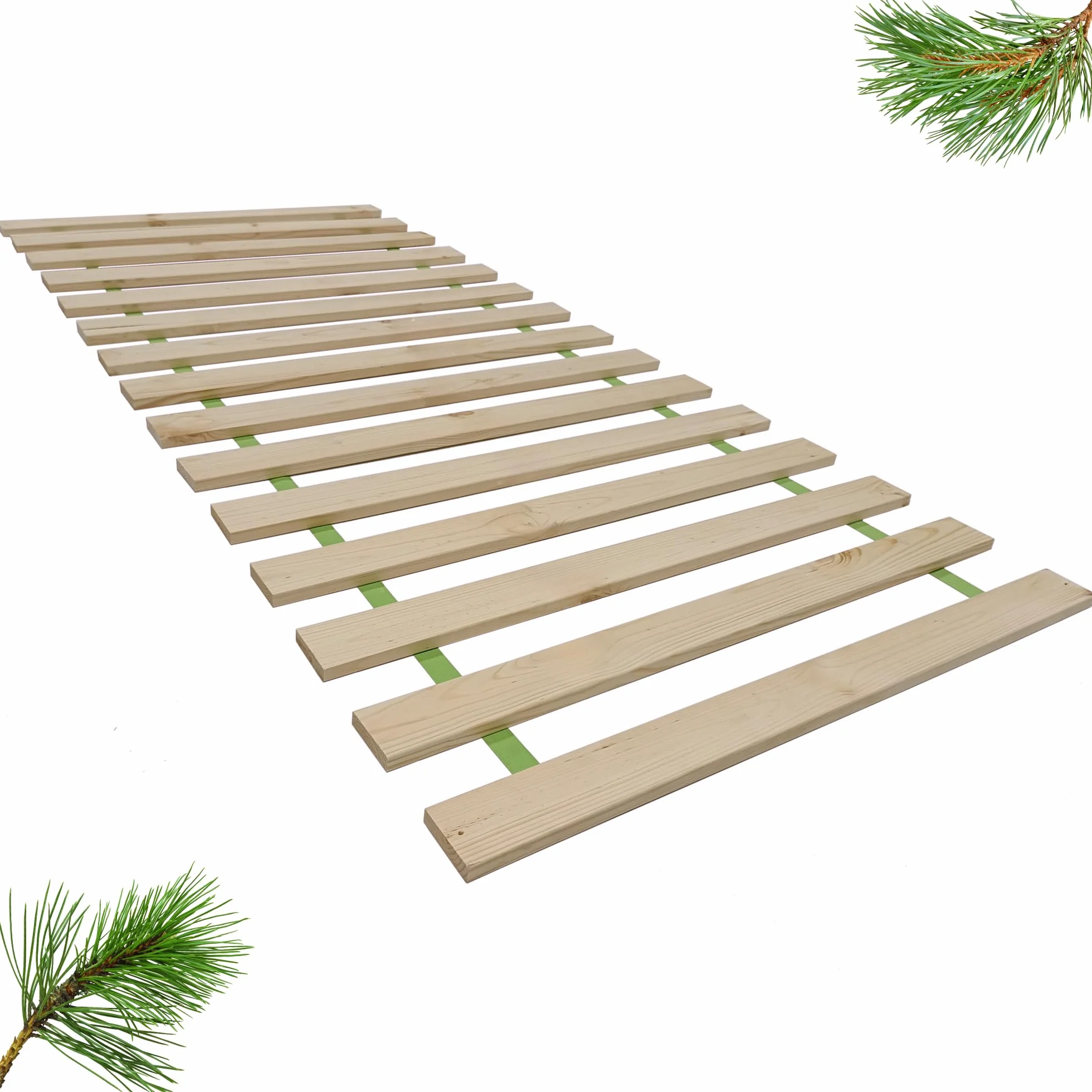 Rolowany Stelaż Listwowy 90x200 cm – 15 Listew z Litego Drewna Sosnowego, Stelaż do Łóżka o Nośności do 140 kg, Wytrzymały i Łatwy w Montażu, Wkręty w Zestawie