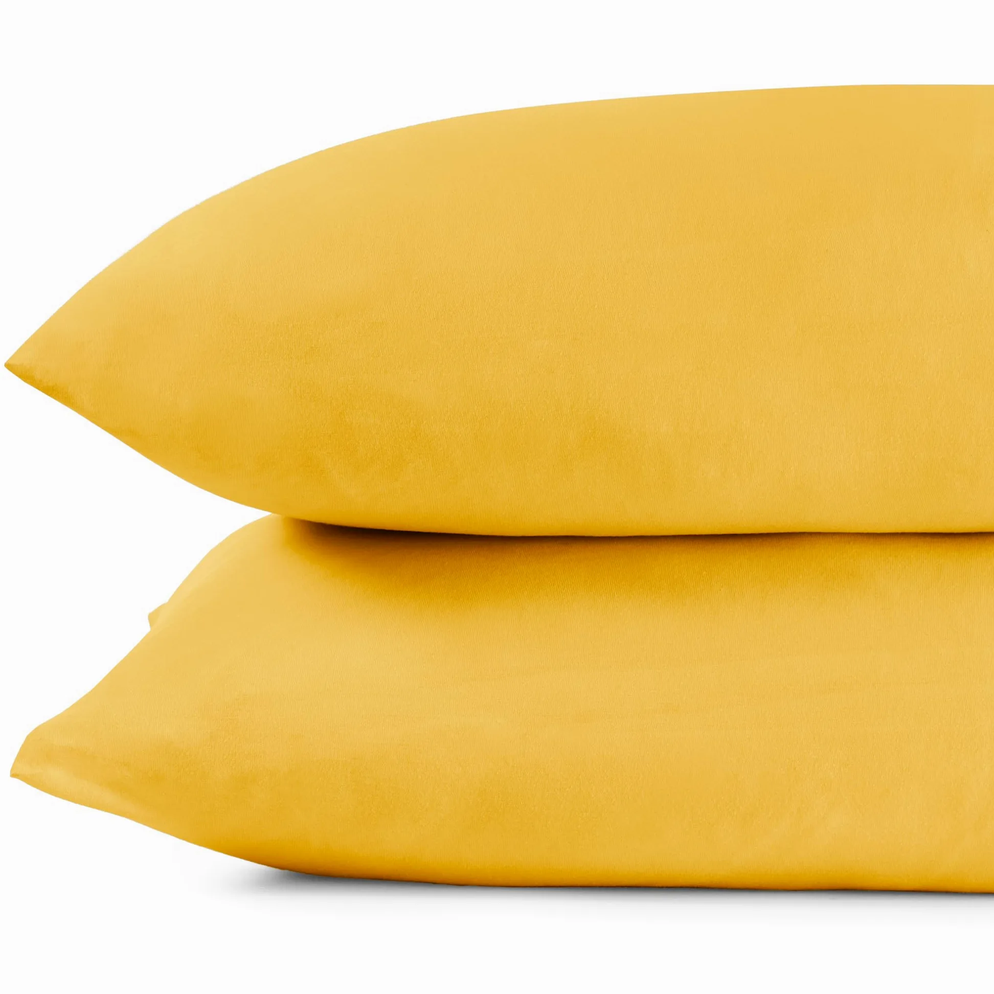 DecoKing Bursztynowe poszewki na poduszkę 40 x 80 cm, dżersej, 100% czesana bawełna, zamek błyskawiczny, żółte, 2 sztuki