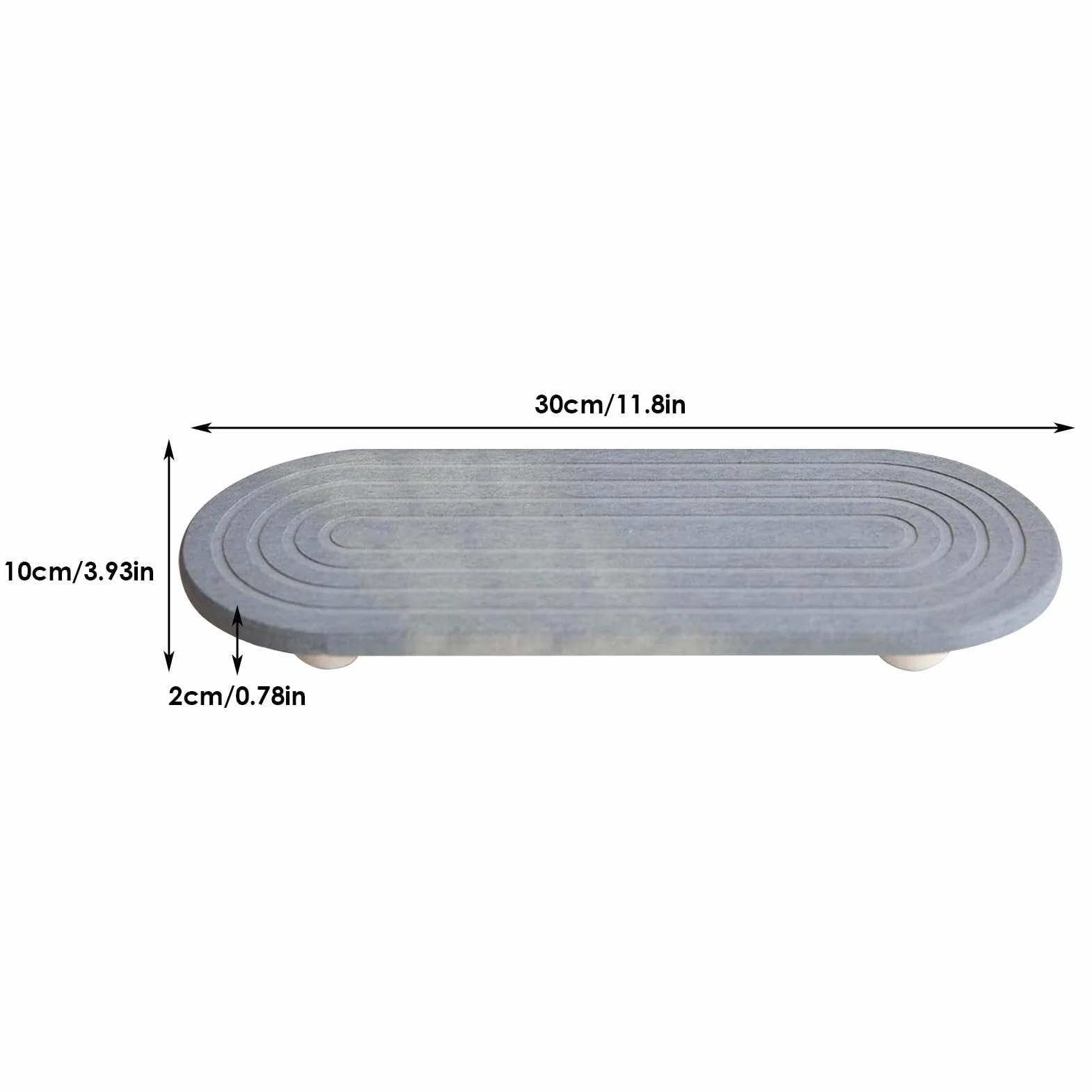 Fast Drying Tray, Multifunctional Counter Tray, Stylish Sponge Holder, Diatomaceous Earth, 30x10x2cm, Quick Drying For Soap, Brushes, Toiletries, Kitchen Sink Organizer