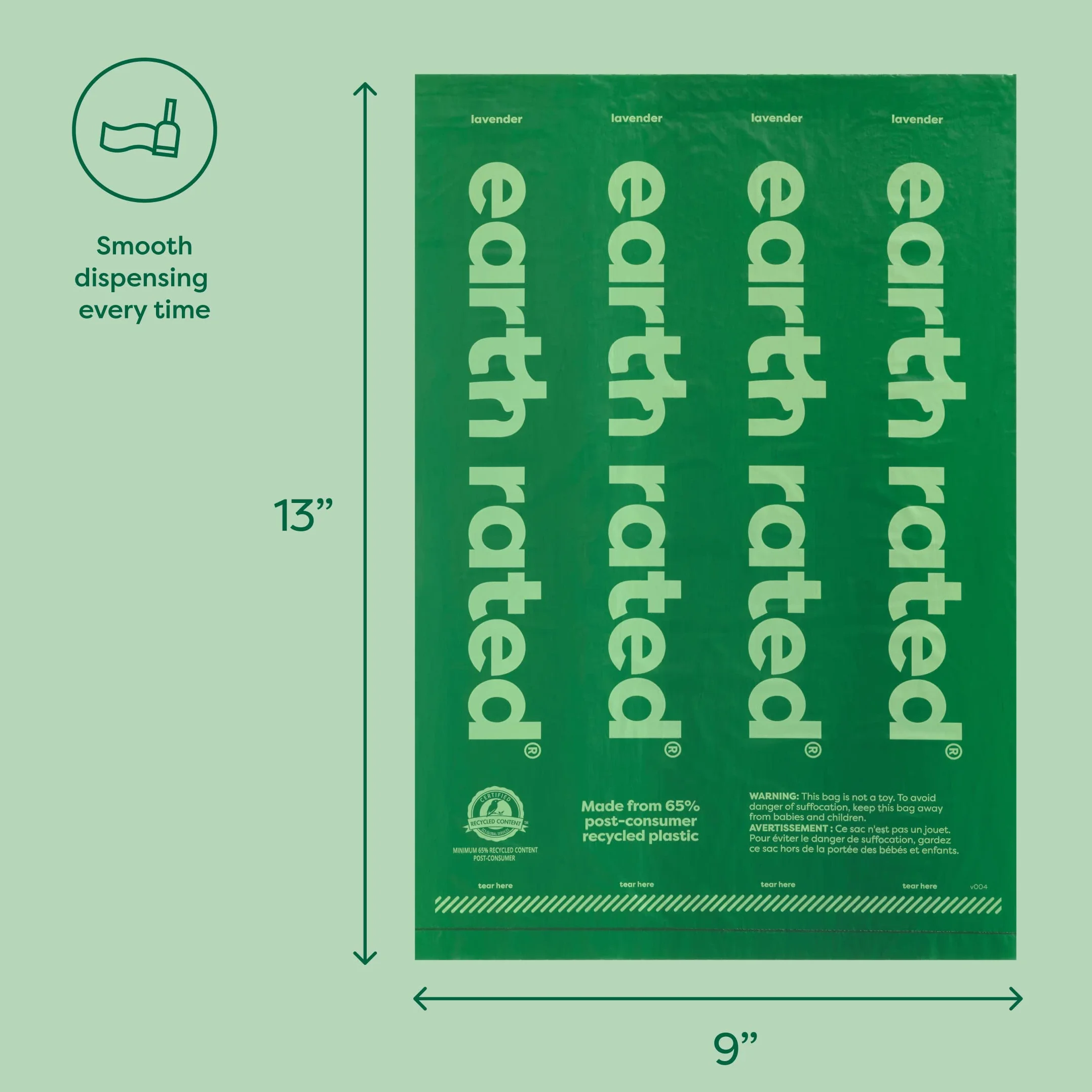 Earth Rated Pojemnik na Woreczki na Psie Odchody, Szczelny, Bezzapachowy, 1 Pojemnik + 15 Woreczków