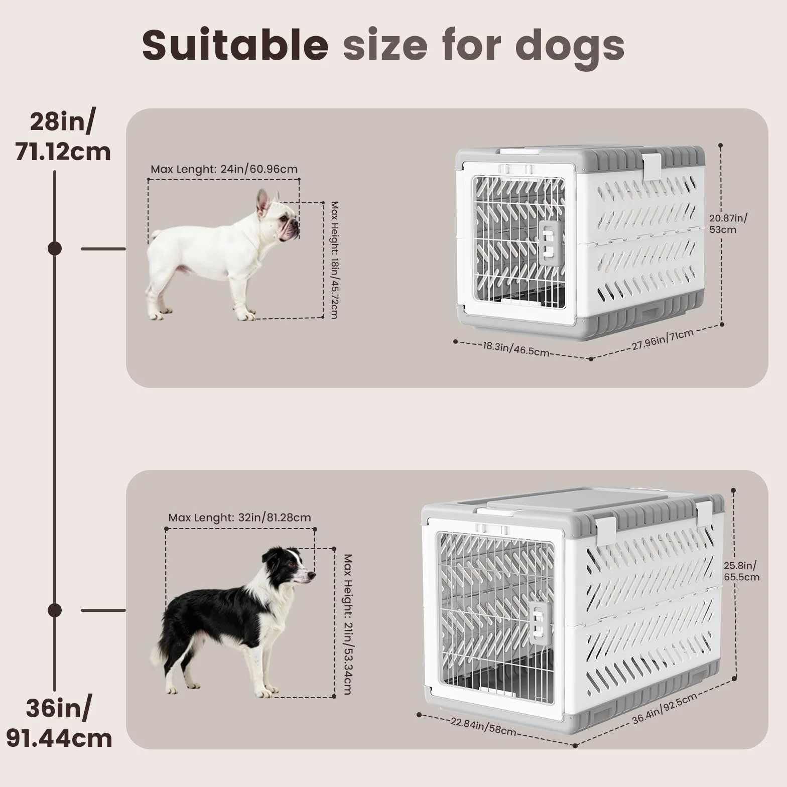 Gardner Pet Składana skrzynia dla psa lotnicza (81 cm)