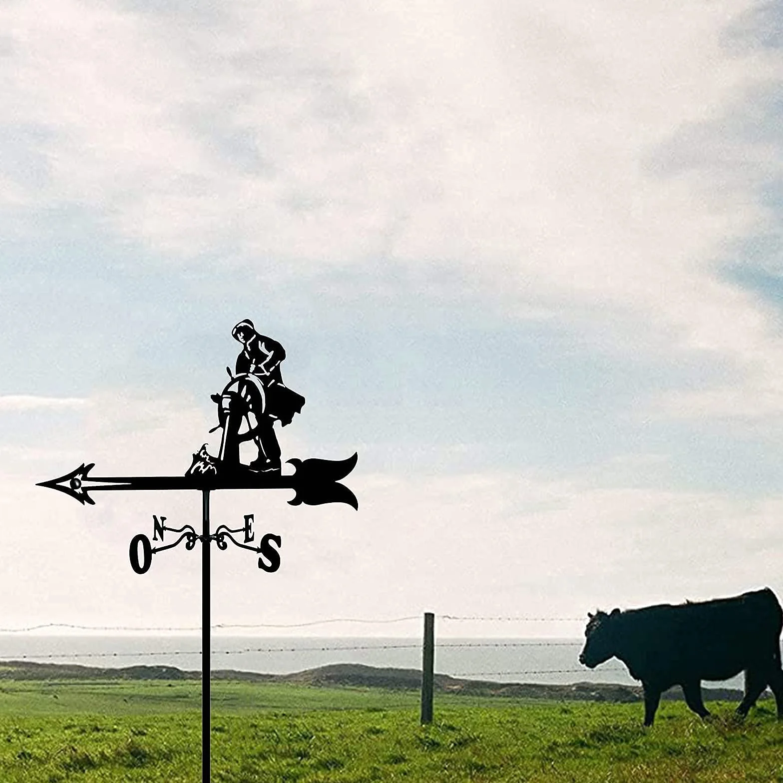 Weathervane wiatrowskaz wiatrowskaz metalowy wiatrowskaz z łopatkami dachowymi narzędzie pomiarowe dekoracje ogrodowe na zewnątrz gospodarstwo podwórko altanka kierunkowskaz