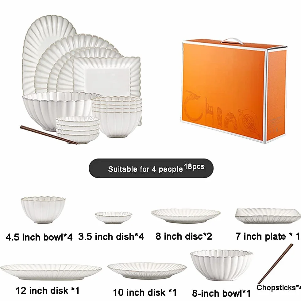 H3TF5J Zestaw stołowy porcelanowy, mikrofalowe i zmywarki Safe, 26 kawałków białego ceramicznego zastawy stołowej, zestaw do jadalni dla 4-6 osób, prezent ślubny parapet