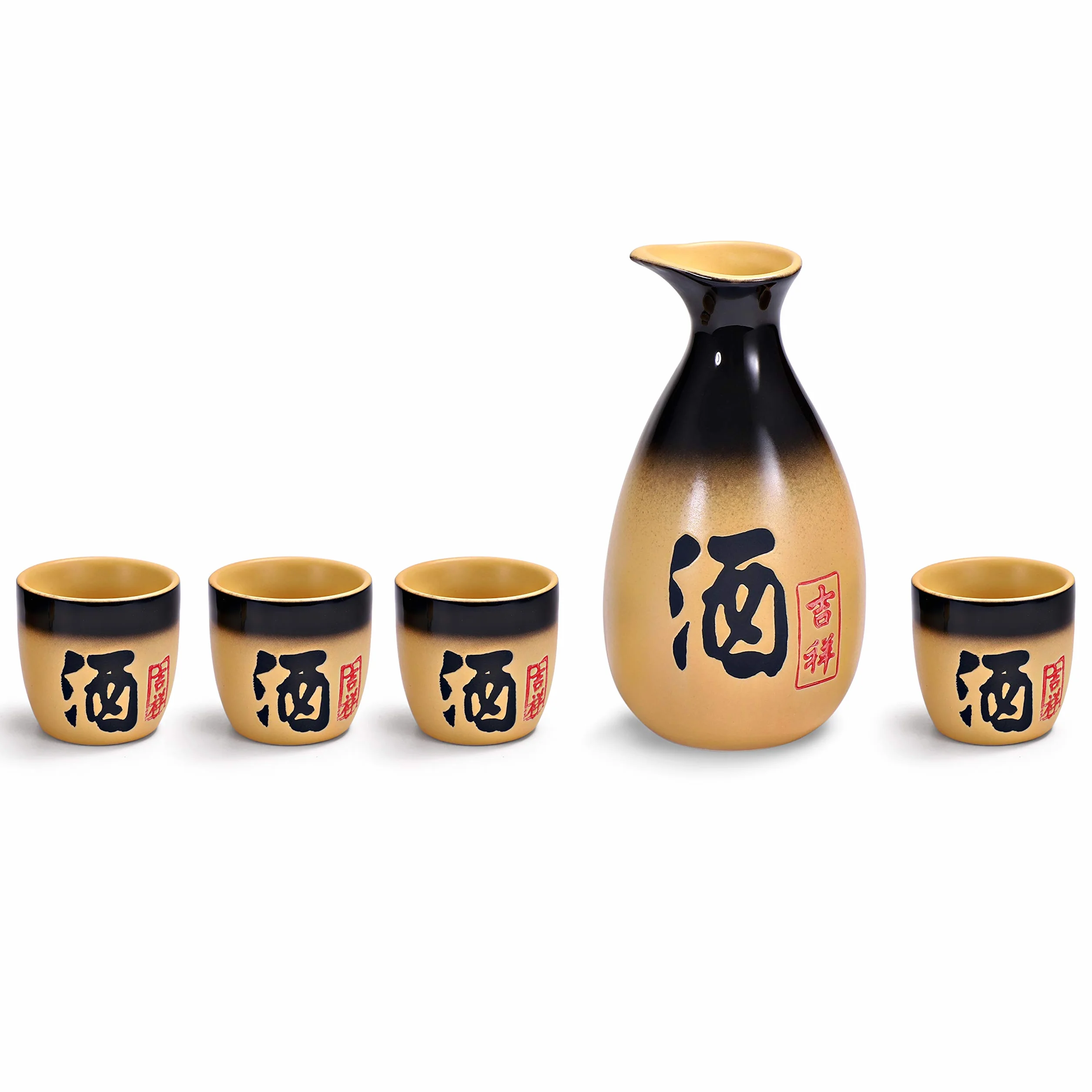 Zestaw do sake "Kyoto" 5-częściowy z kamionki, pojemność: 295 ml