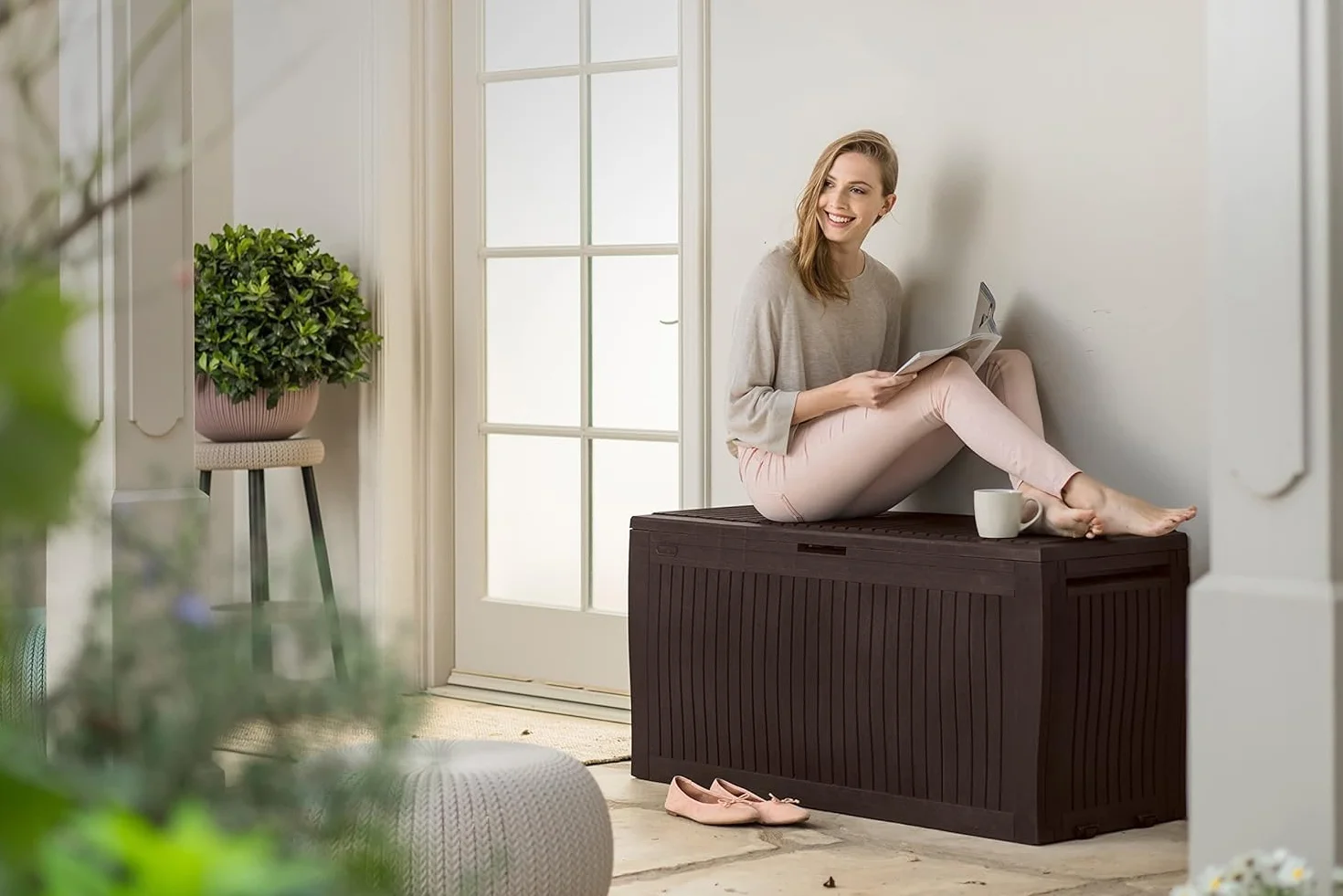 Keter Comfy Skrzynia Ogrodowa, Brązowy, 270 litrów