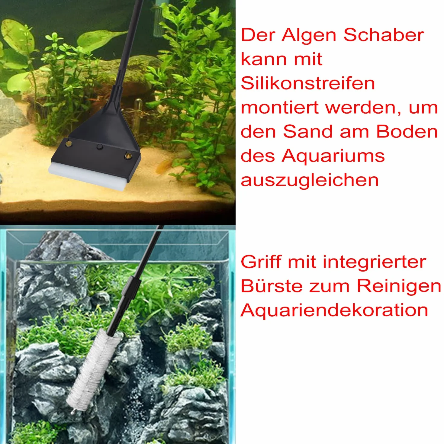 Środek do czyszczenia szyb akwariowych 60 cm tworzywo sztuczne skrobak do glonów ze szczotką 6,2 cm wymiennymi