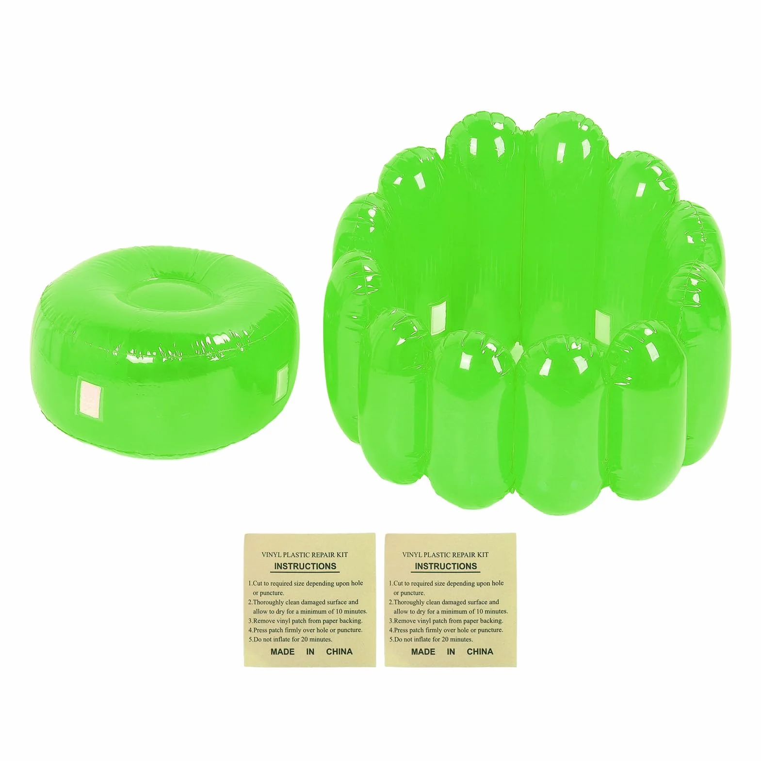 Ejoyous Nadmuchiwana Sofa, Przenośna na Zewnątrz, Dmuchana Kanapa, w żywym Cukierkowym Kolorze, do Salonu, Sypialni, Imprezy Przy Basenie (GREEN)